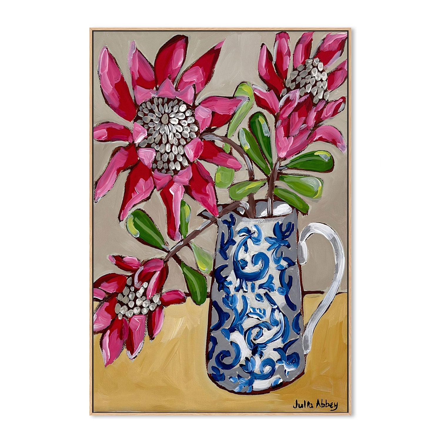 wall-art-print-canvas-poster-framed-Blooming Proteas , By Julia Abbey-4