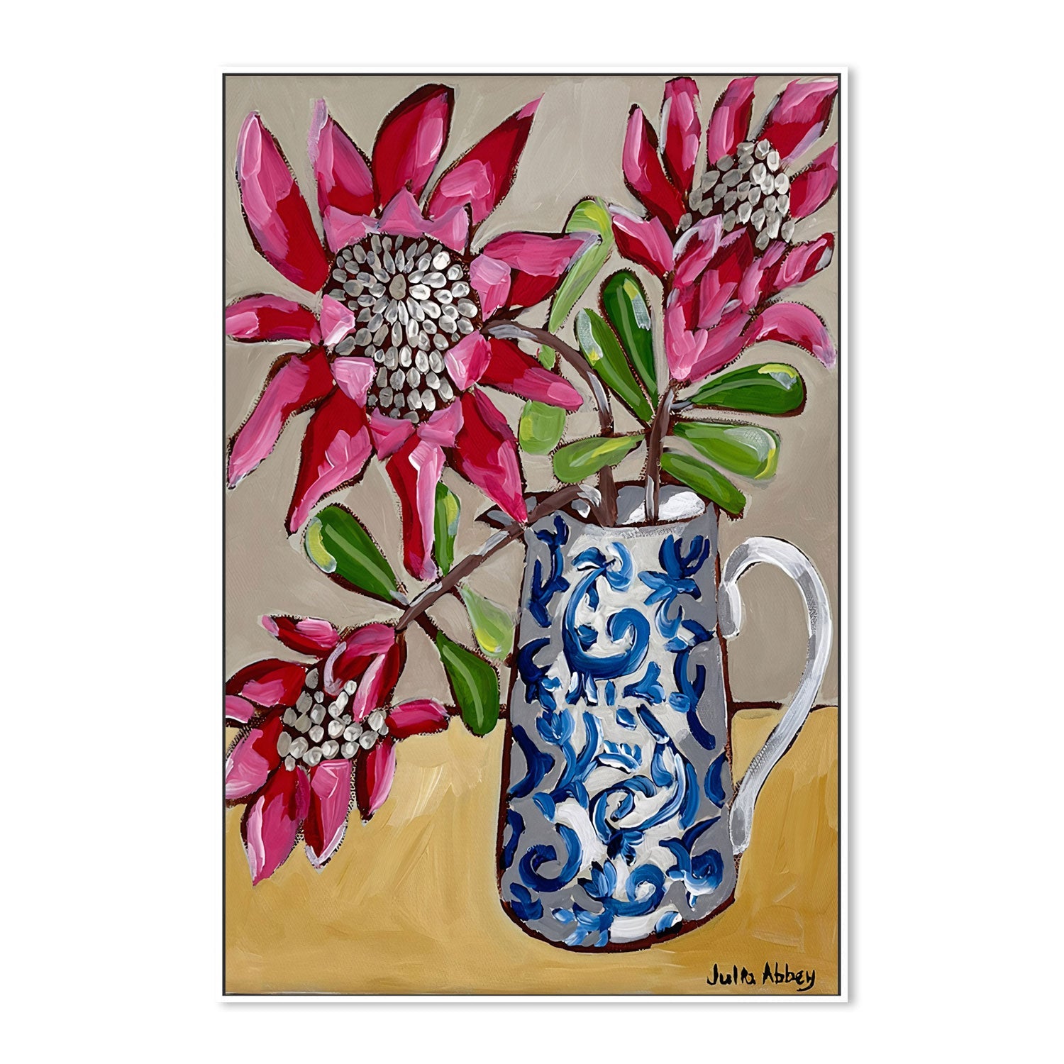 wall-art-print-canvas-poster-framed-Blooming Proteas , By Julia Abbey-5