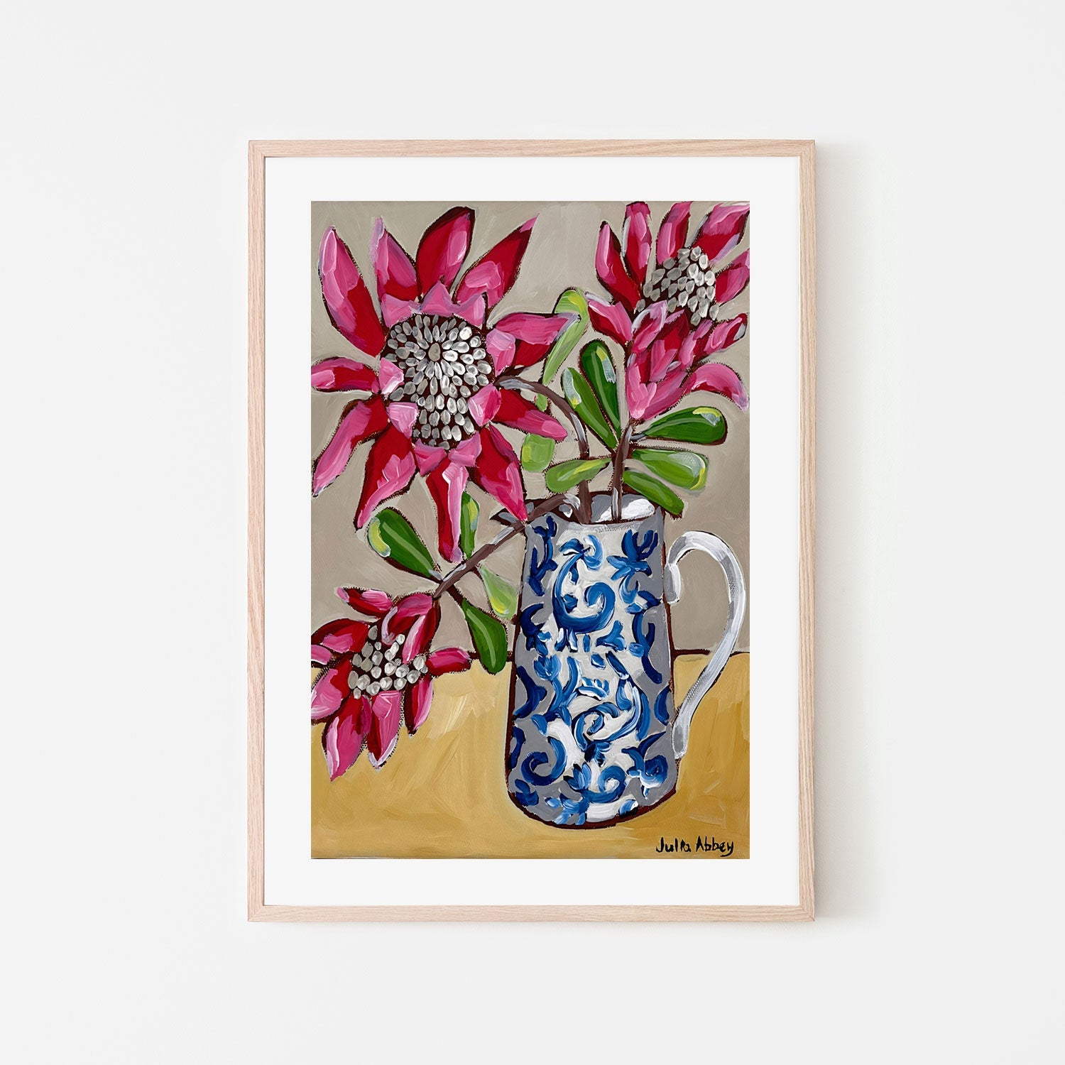 wall-art-print-canvas-poster-framed-Blooming Proteas , By Julia Abbey-6