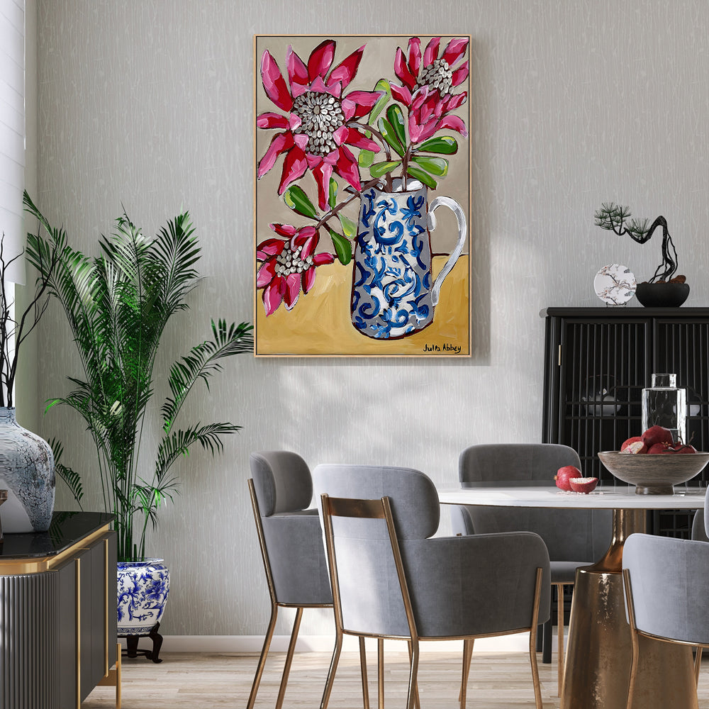 wall-art-print-canvas-poster-framed-Blooming Proteas , By Julia Abbey-7