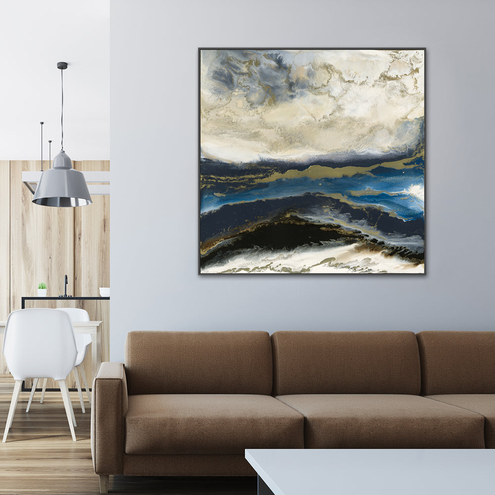 wall-art-print-canvas-poster-framed-Blue and Gold Vibe , By Blakely Bering-2