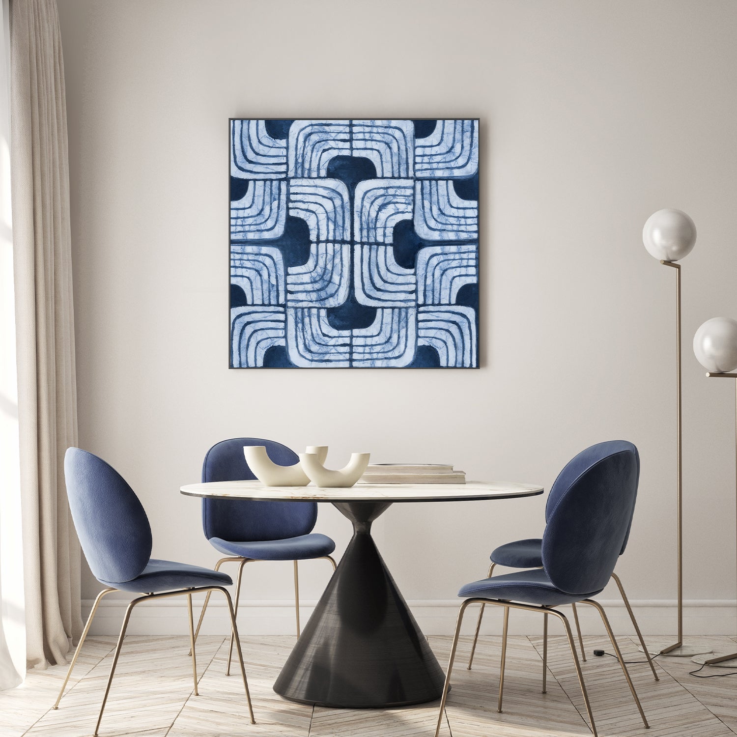 wall-art-print-canvas-poster-framed-Blue Batik , By Emma Peal-7