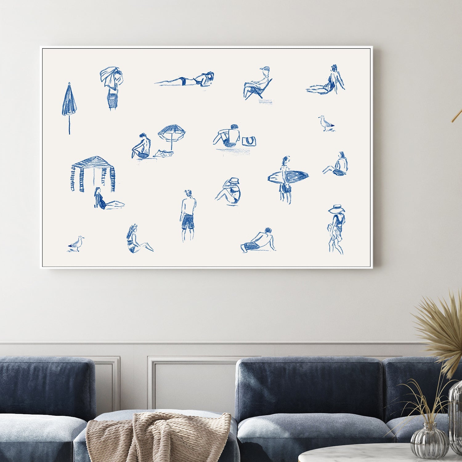 wall-art-print-canvas-poster-framed-Blue Beach People Landscape , By Cass Deller-2