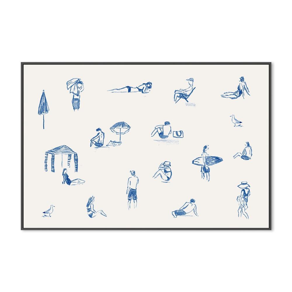 wall-art-print-canvas-poster-framed-Blue Beach People Landscape , By Cass Deller-3