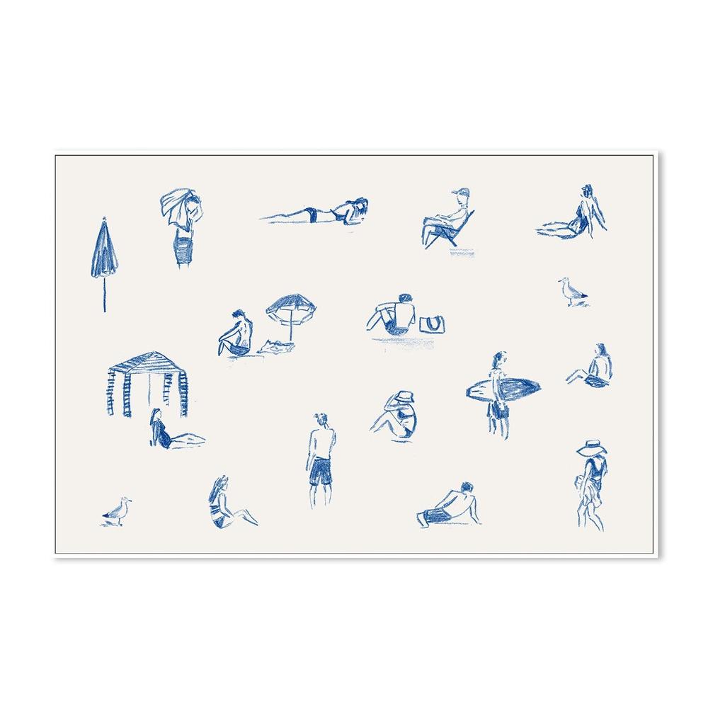wall-art-print-canvas-poster-framed-Blue Beach People Landscape , By Cass Deller-5