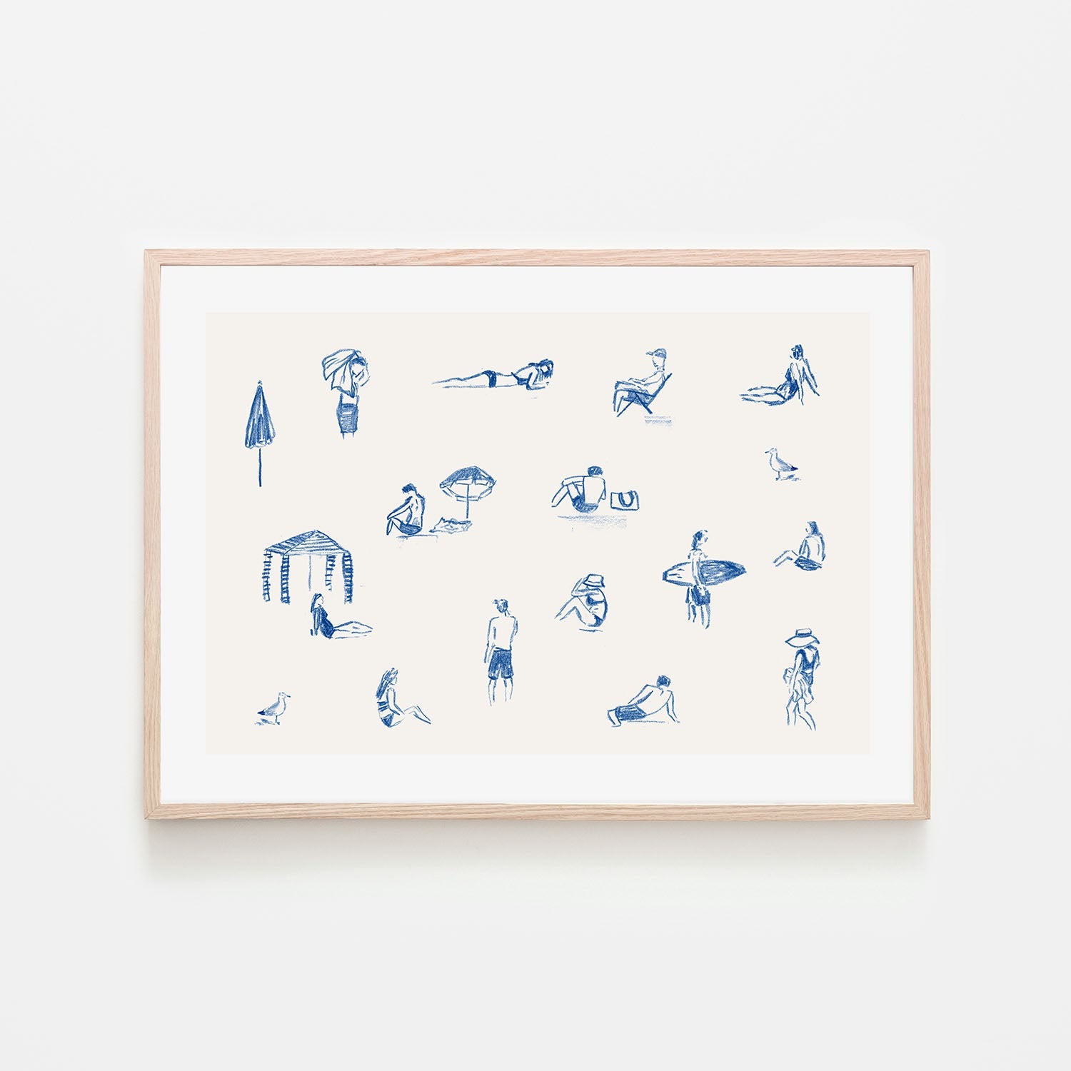 wall-art-print-canvas-poster-framed-Blue Beach People Landscape , By Cass Deller-6