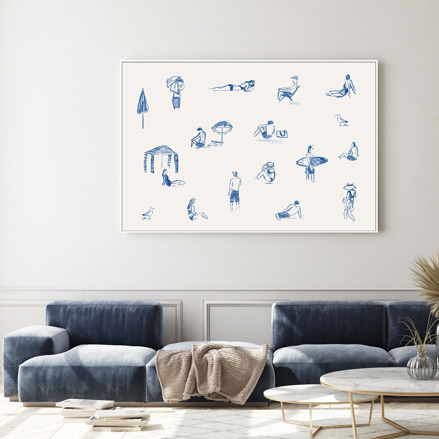 wall-art-print-canvas-poster-framed-Blue Beach People Landscape , By Cass Deller-7