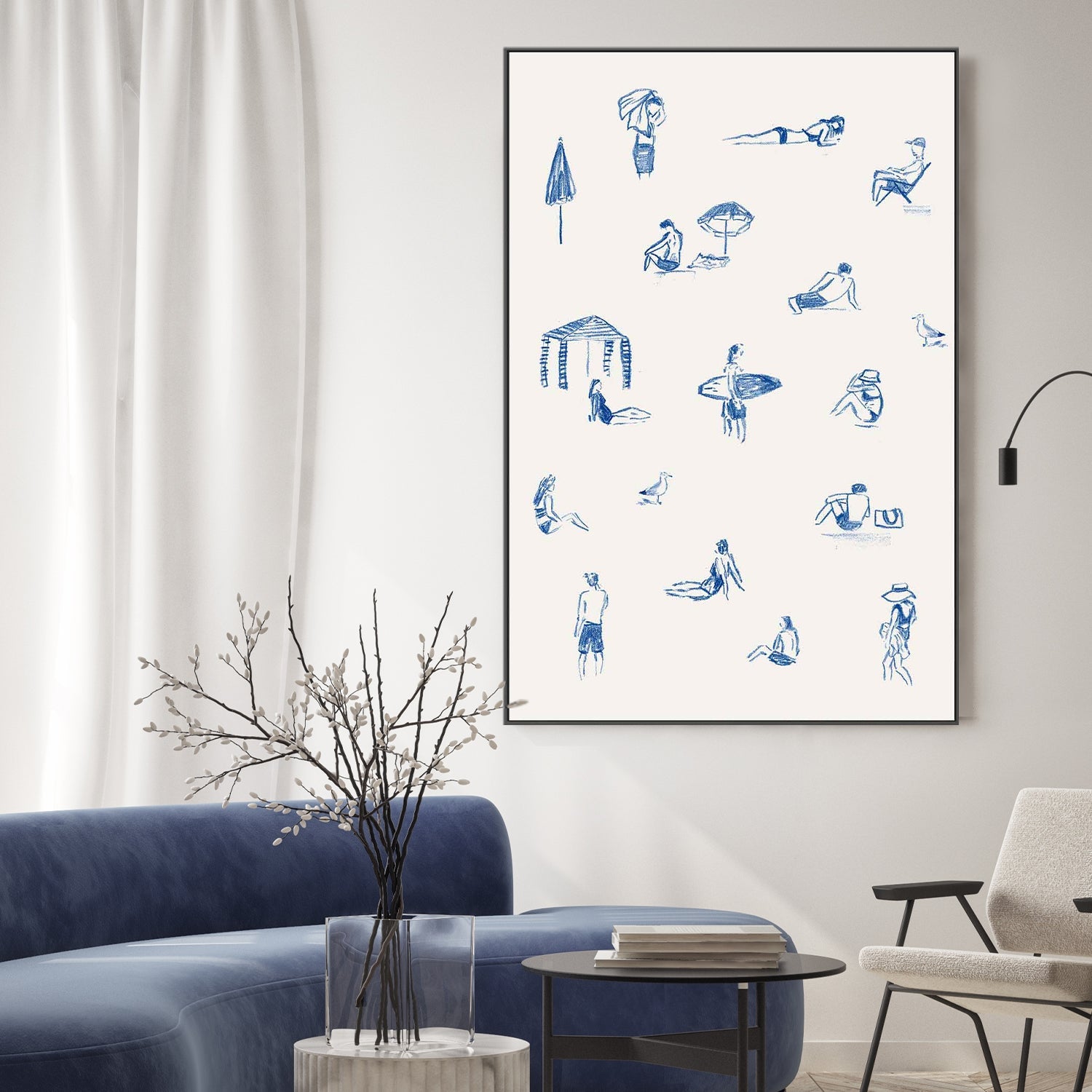 wall-art-print-canvas-poster-framed-Blue Beach People Portrait , By Cass Deller-2