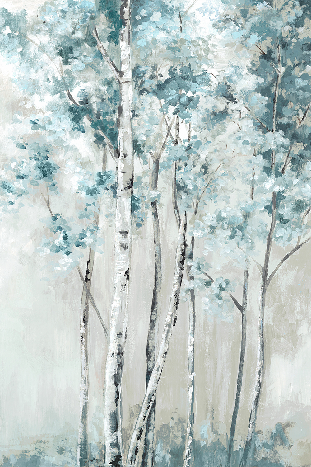 wall-art-print-canvas-poster-framed-Blue Birch Forest-1