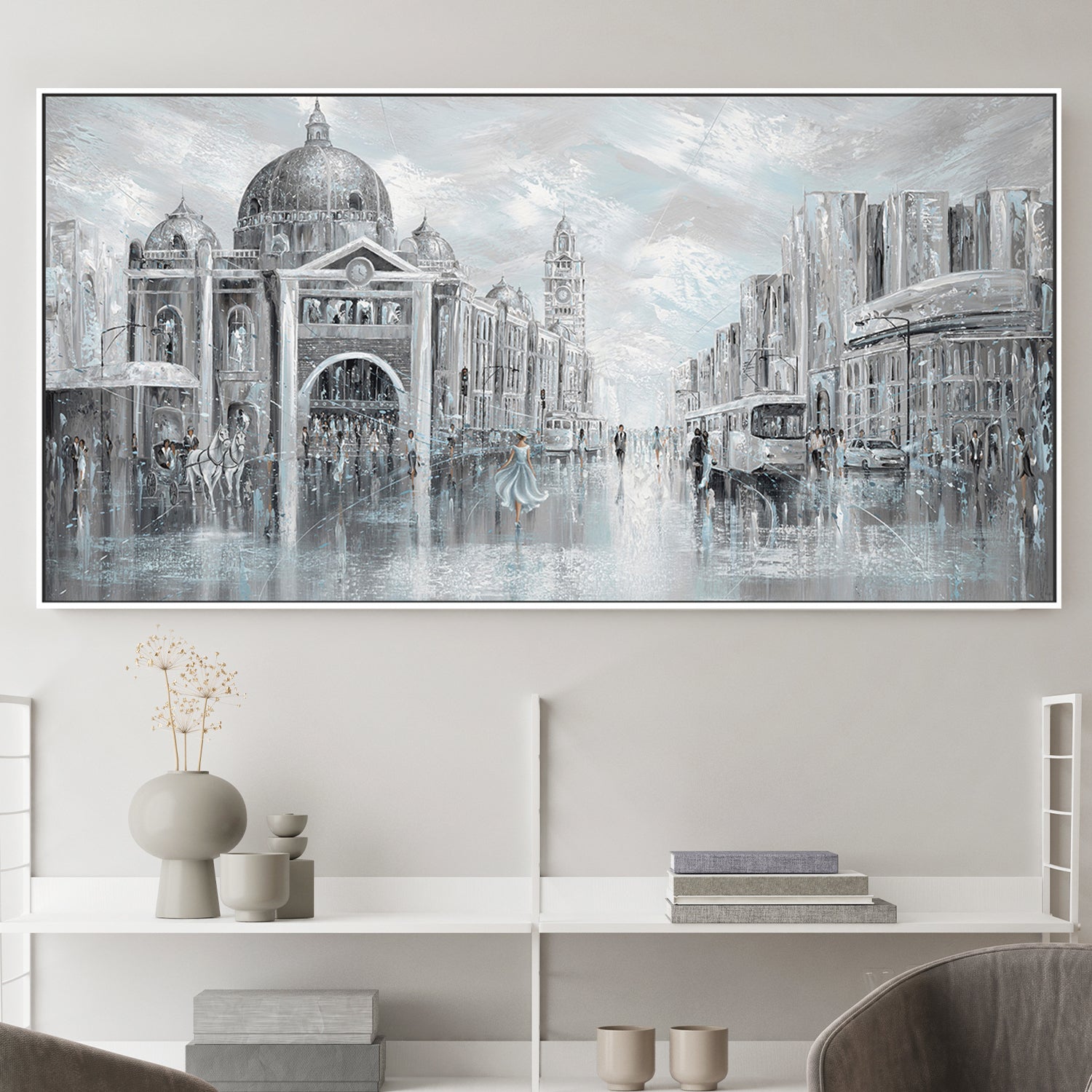 wall-art-print-canvas-poster-framed-Blue Breeze, Flinders Station , By Isabella Karolewicz-2