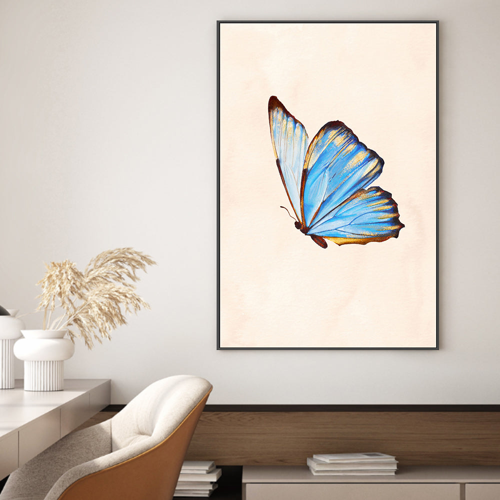wall-art-print-canvas-poster-framed-Blue Butterfly , By Julia Ockert-GIOIA-WALL-ART