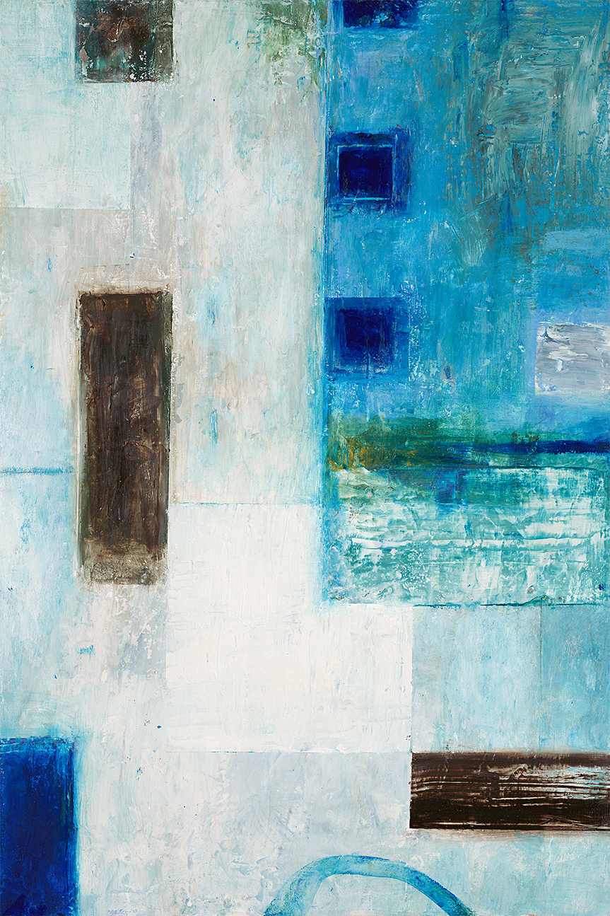 wall-art-print-canvas-poster-framed-Blue City Blocks, Style B , By Chris Mills-1