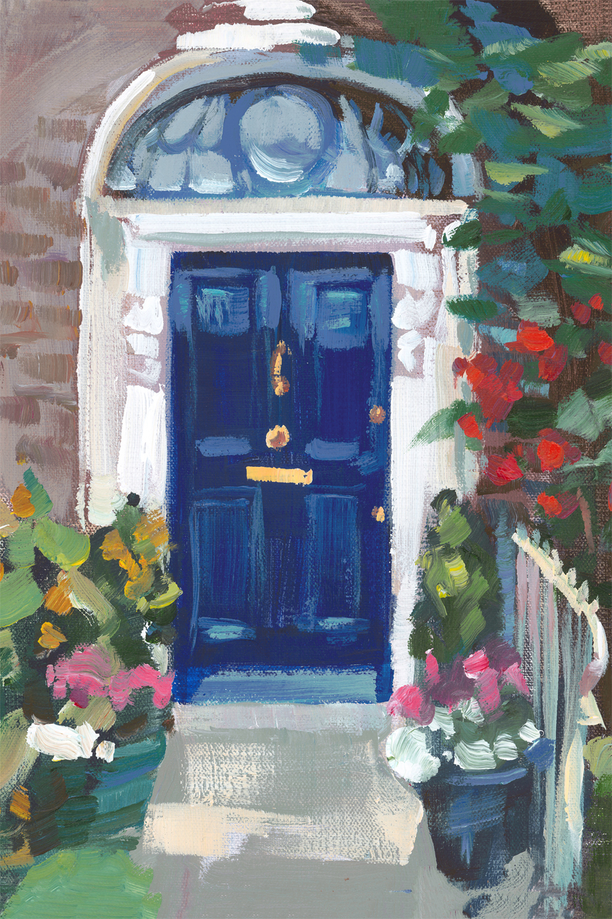 wall-art-print-canvas-poster-framed-Blue Door , By Jenny Westenhofer Art-1