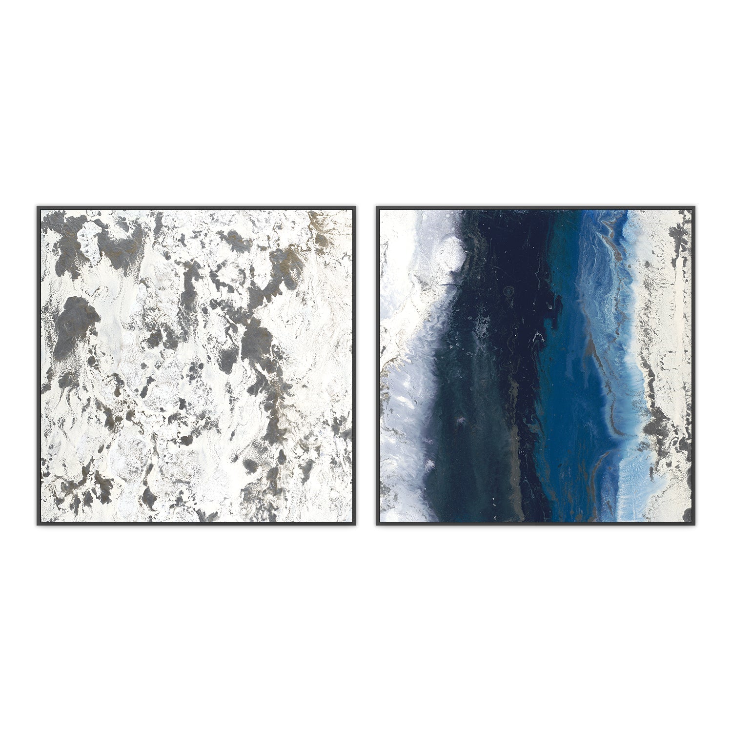 wall-art-print-canvas-poster-framed-Blue Flow Calm , Style A & B, Set Of 2 , By Blakely Bering-3