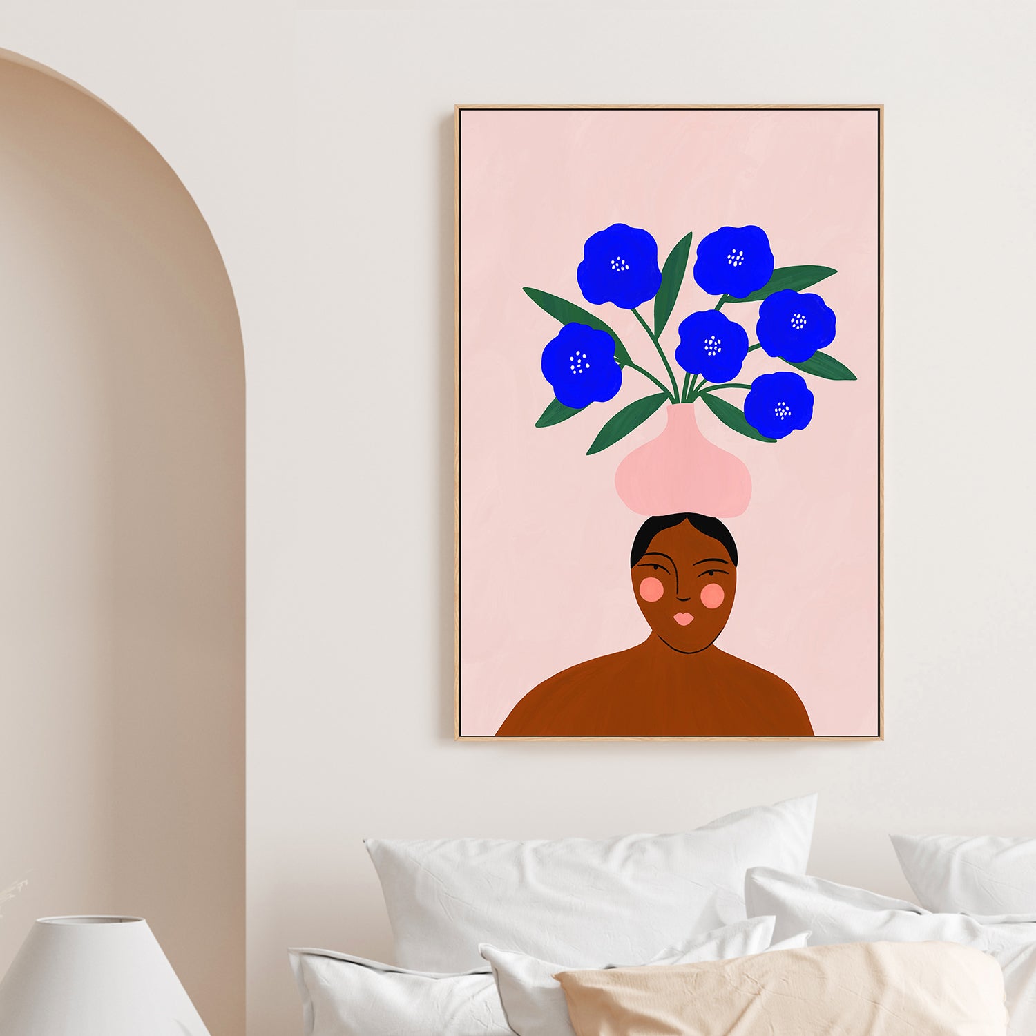 wall-art-print-canvas-poster-framed-Blue Flowers , By Constanza Goeppinger-2