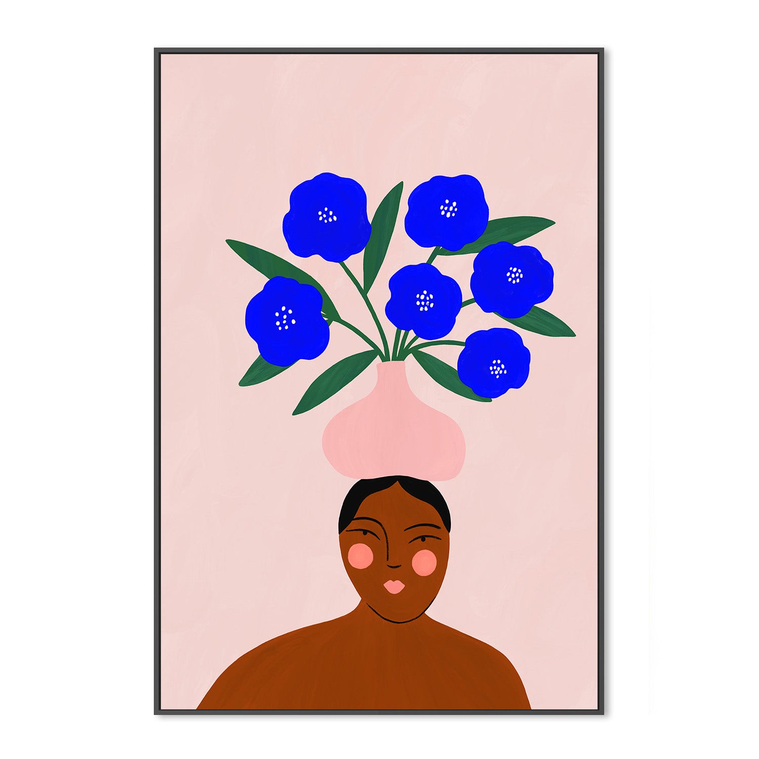 wall-art-print-canvas-poster-framed-Blue Flowers , By Constanza Goeppinger-3