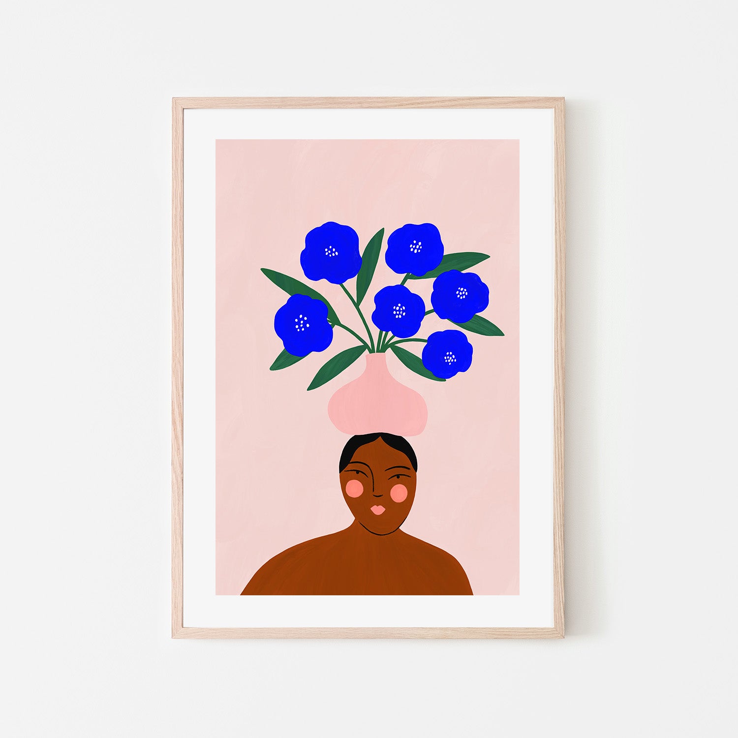 wall-art-print-canvas-poster-framed-Blue Flowers , By Constanza Goeppinger-6
