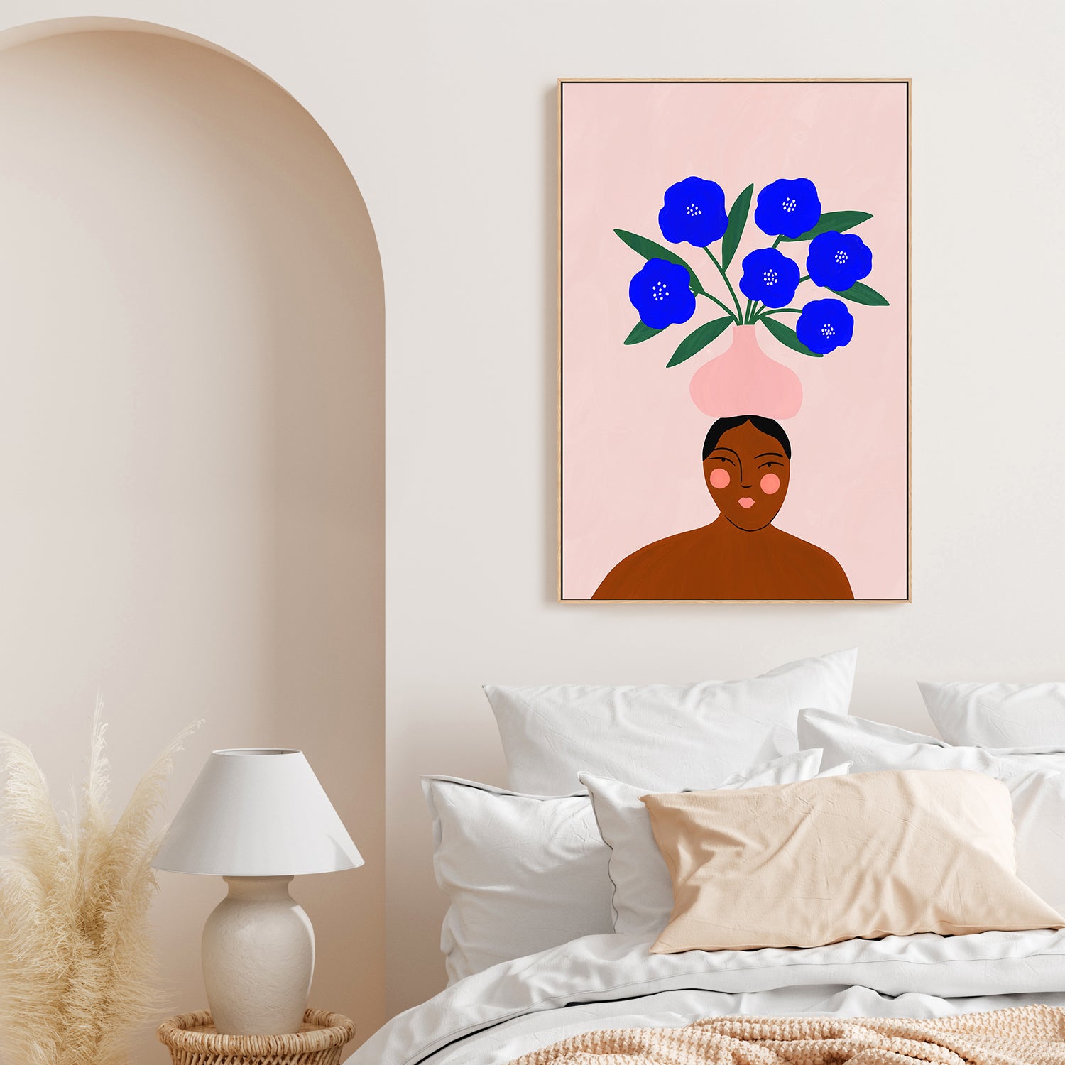 wall-art-print-canvas-poster-framed-Blue Flowers , By Constanza Goeppinger-7