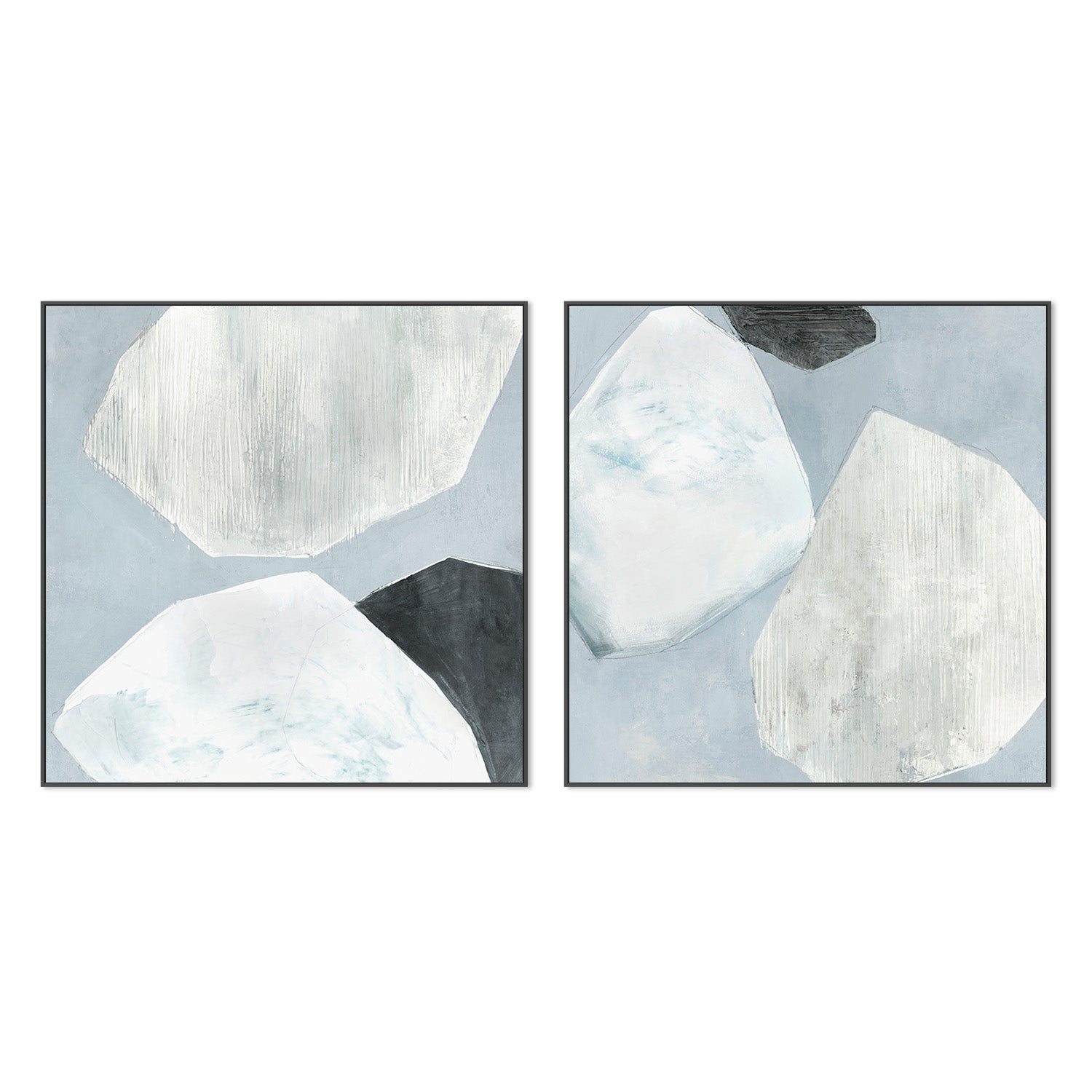 wall-art-print-canvas-poster-framed-Blue Foundtain, Style A & B, Set Of 2-3