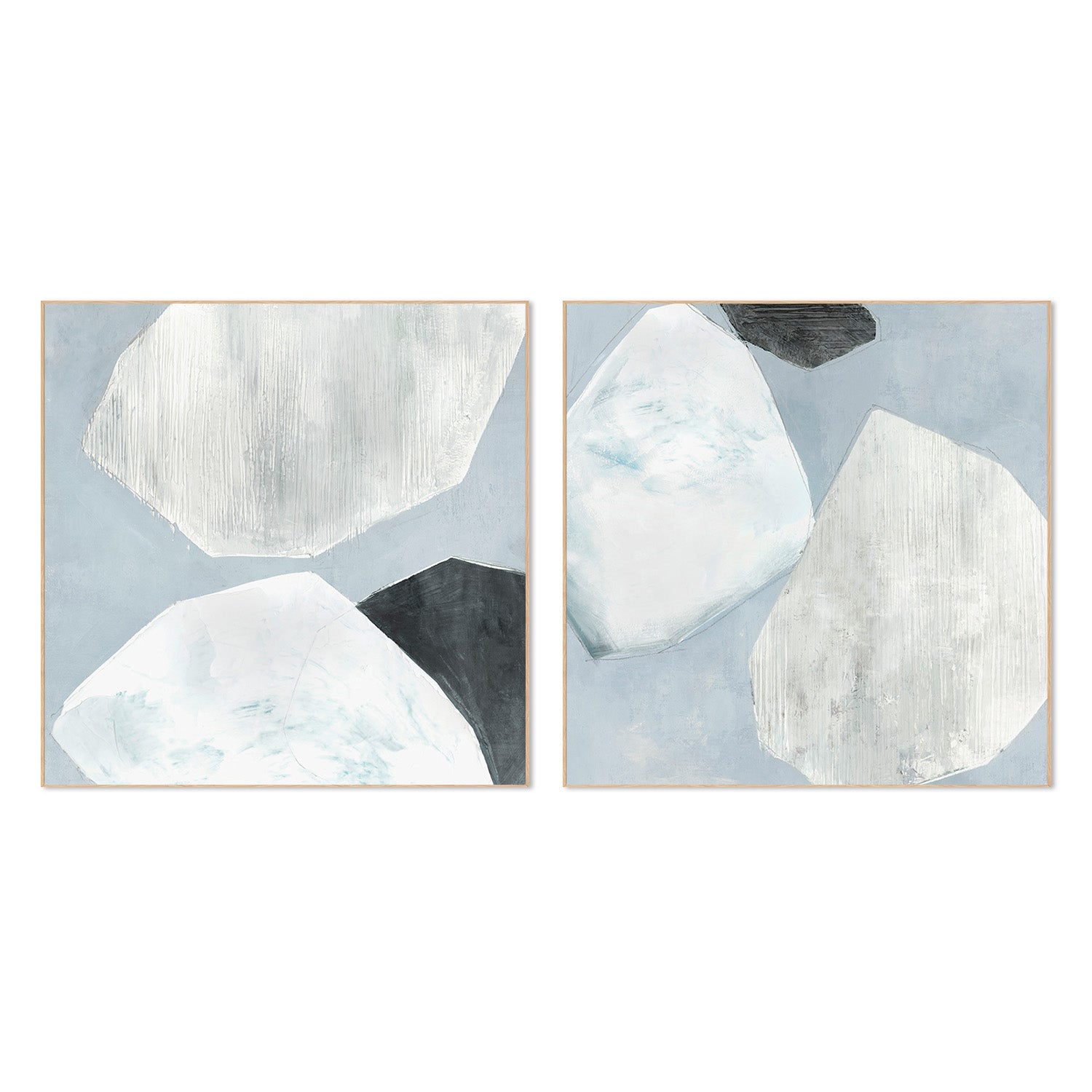 wall-art-print-canvas-poster-framed-Blue Foundtain, Style A & B, Set Of 2-4