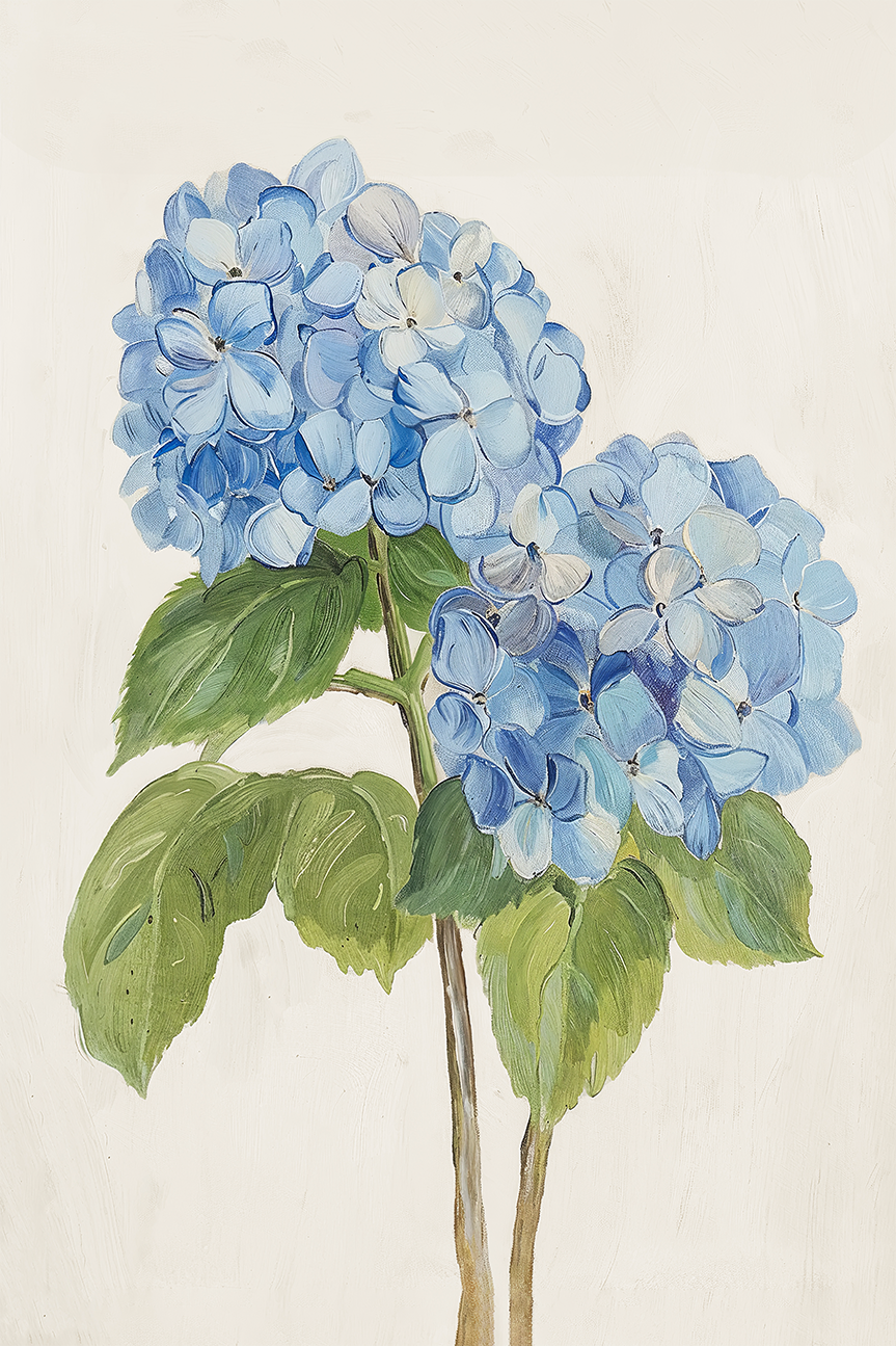 wall-art-print-canvas-poster-framed-Blue Hydrangea , By Lady Hana-1