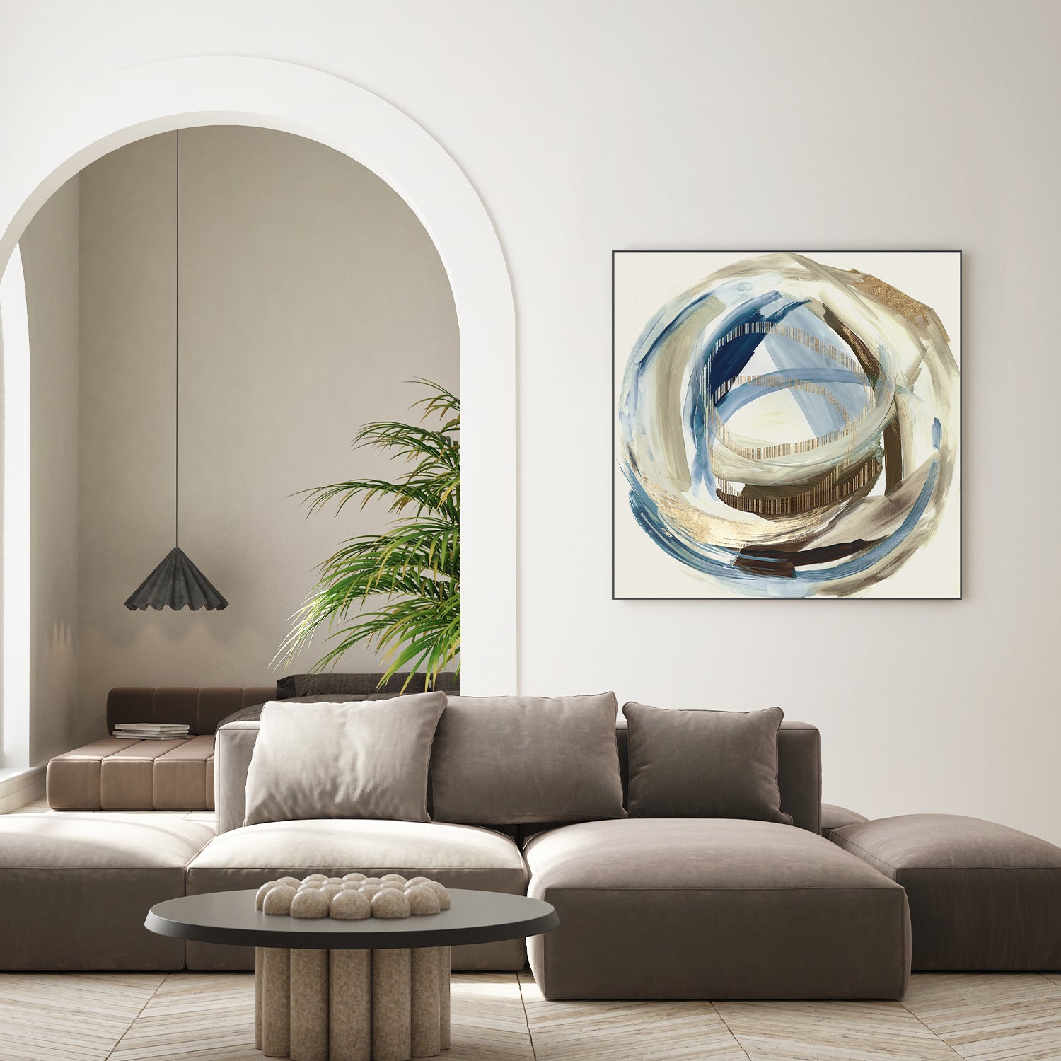 wall-art-print-canvas-poster-framed-Blue Kaleidoscope, Style A-7