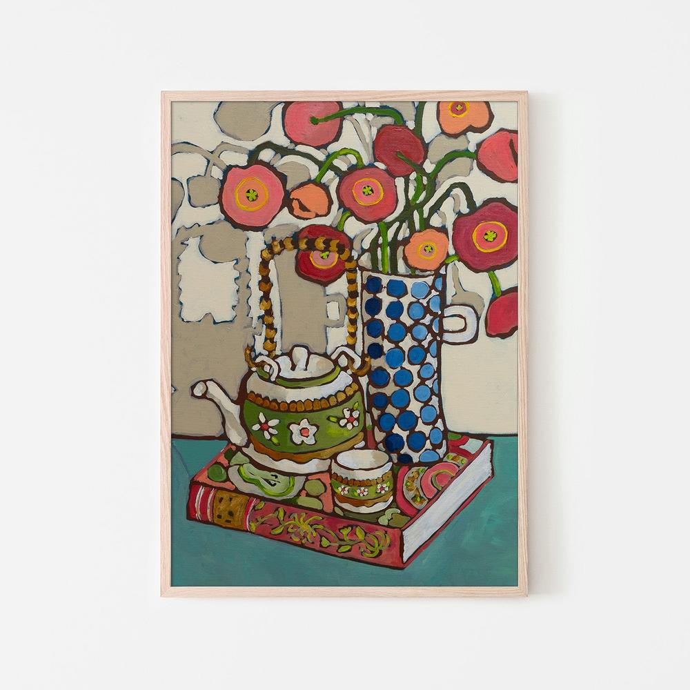 wall-art-print-canvas-poster-framed-Blue Poppy Jug-6