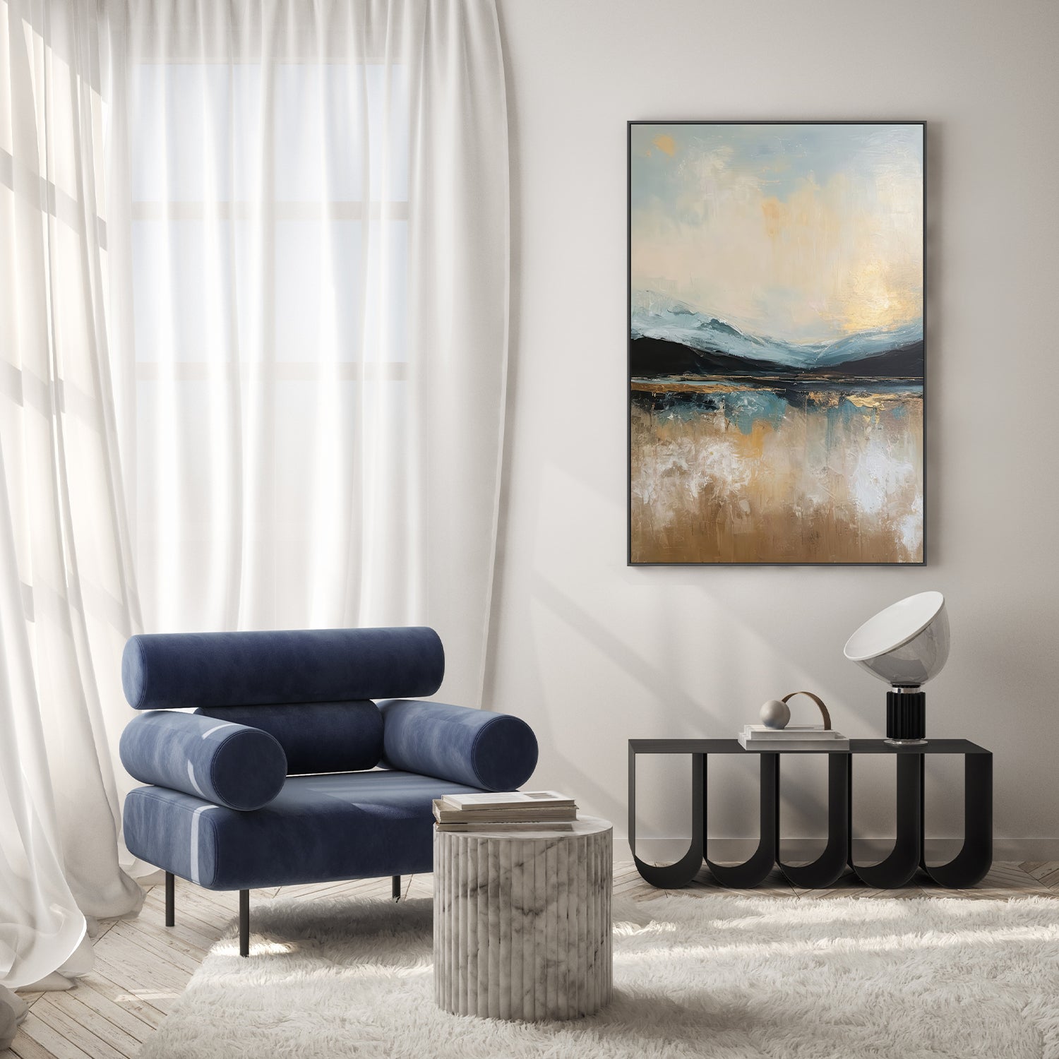 wall-art-print-canvas-poster-framed-blue ridges and fading sky-8