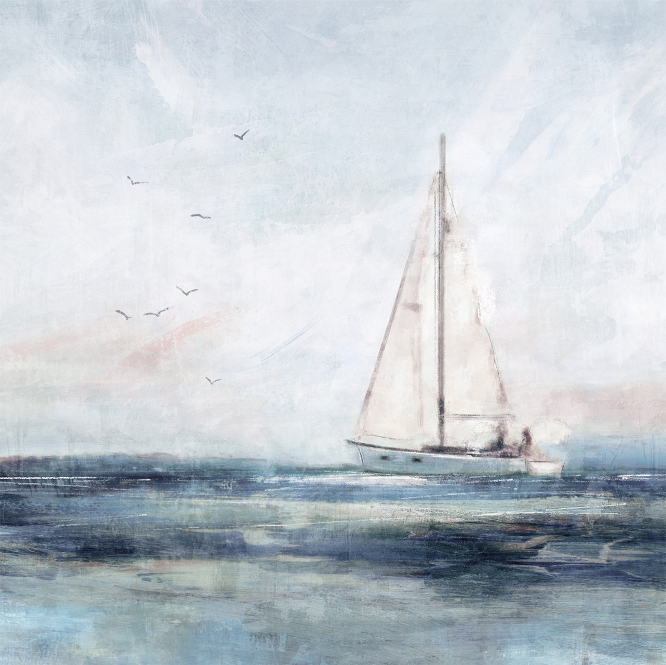 wall-art-print-canvas-poster-framed-Blue Sailing, Style A , By Nina Blue-1