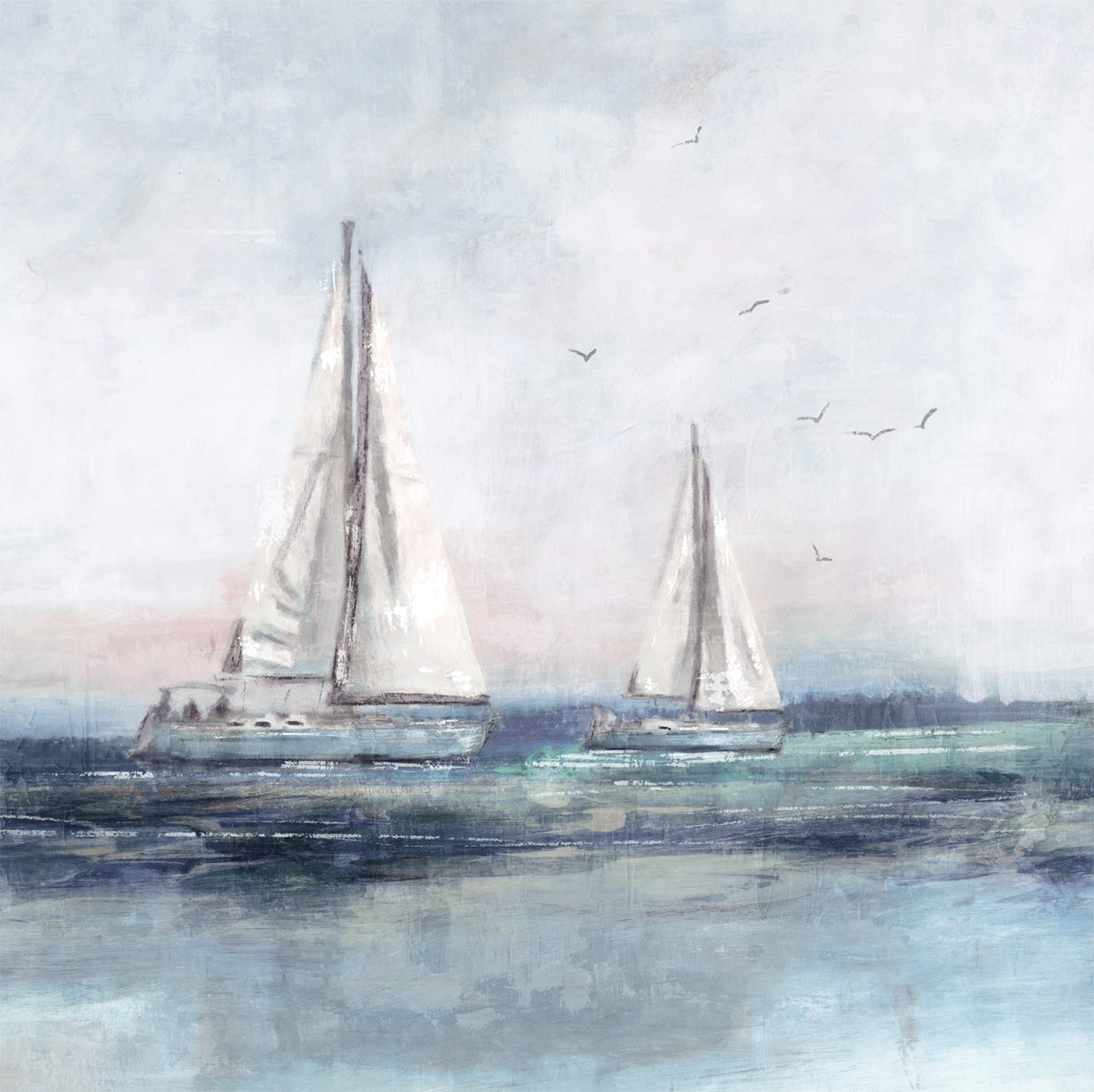 wall-art-print-canvas-poster-framed-Blue Sailing, Style B , By Nina Blue-1