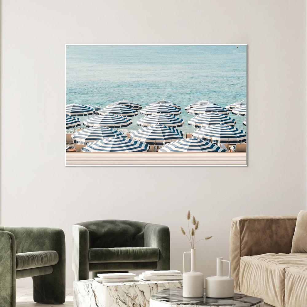 wall-art-print-canvas-poster-framed-Blue Striped Beach Umbrellas-2
