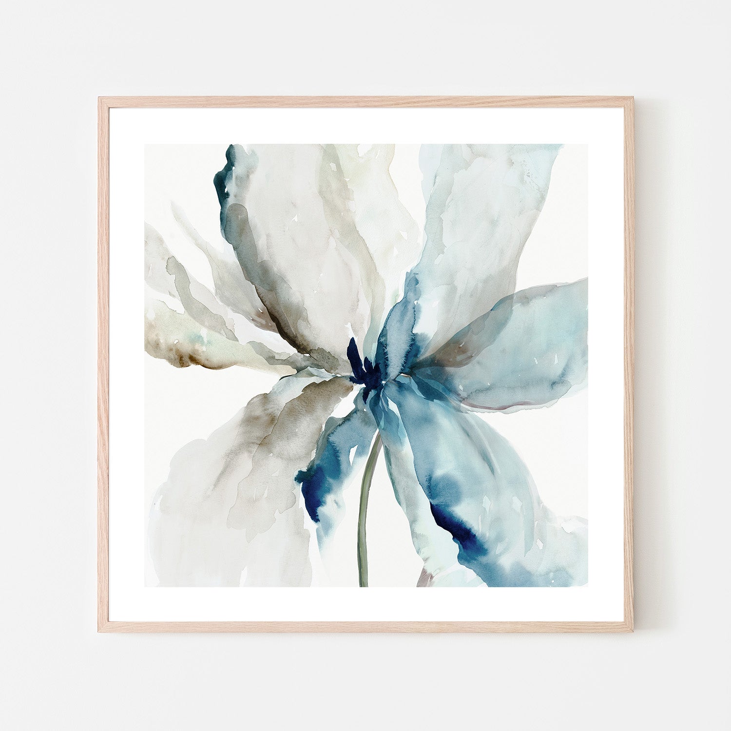 wall-art-print-canvas-poster-framed-Blue Transparent Flower , By Asia Jensen-6