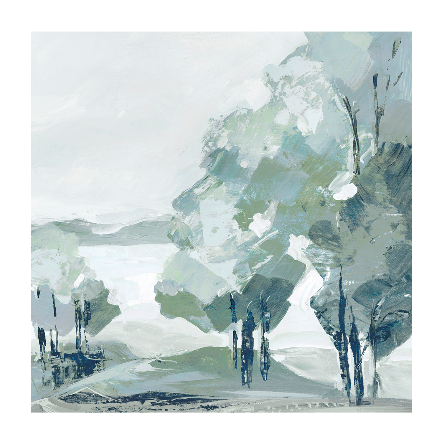 wall-art-print-canvas-poster-framed-Blue Tree Forest, Style A & B, Set Of 2 , By Leda Robertson-9
