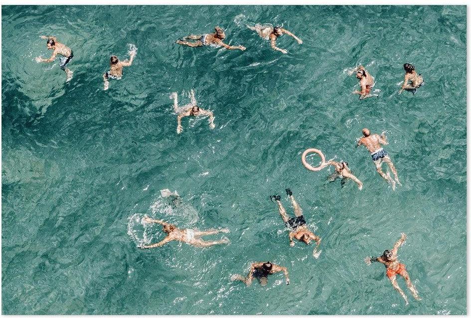 Blue Water Swim, by Carlo Tonti-Gioia-Prints-Framed-Canvas-Poster-GIOIA-WALL-ART