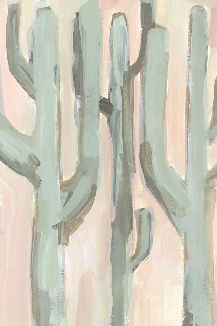wall-art-print-canvas-poster-framed-Blush and Green Cactus, Style B , By Emily Wood-1