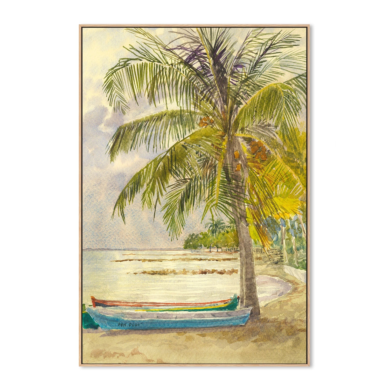 wall-art-print-canvas-poster-framed-Boats and Coconuts , By David Dallison-4