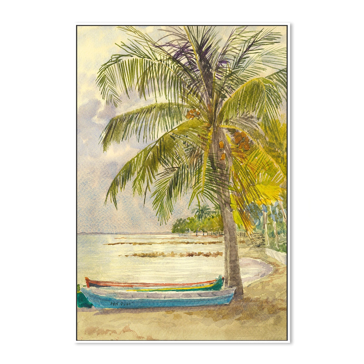wall-art-print-canvas-poster-framed-Boats and Coconuts , By David Dallison-5