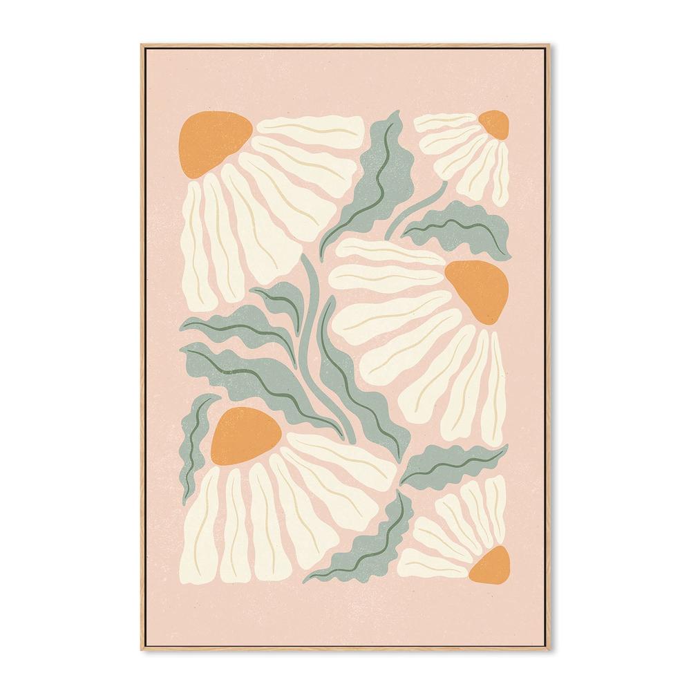 wall-art-print-canvas-poster-framed-Bohemian Daisy Pattern-4