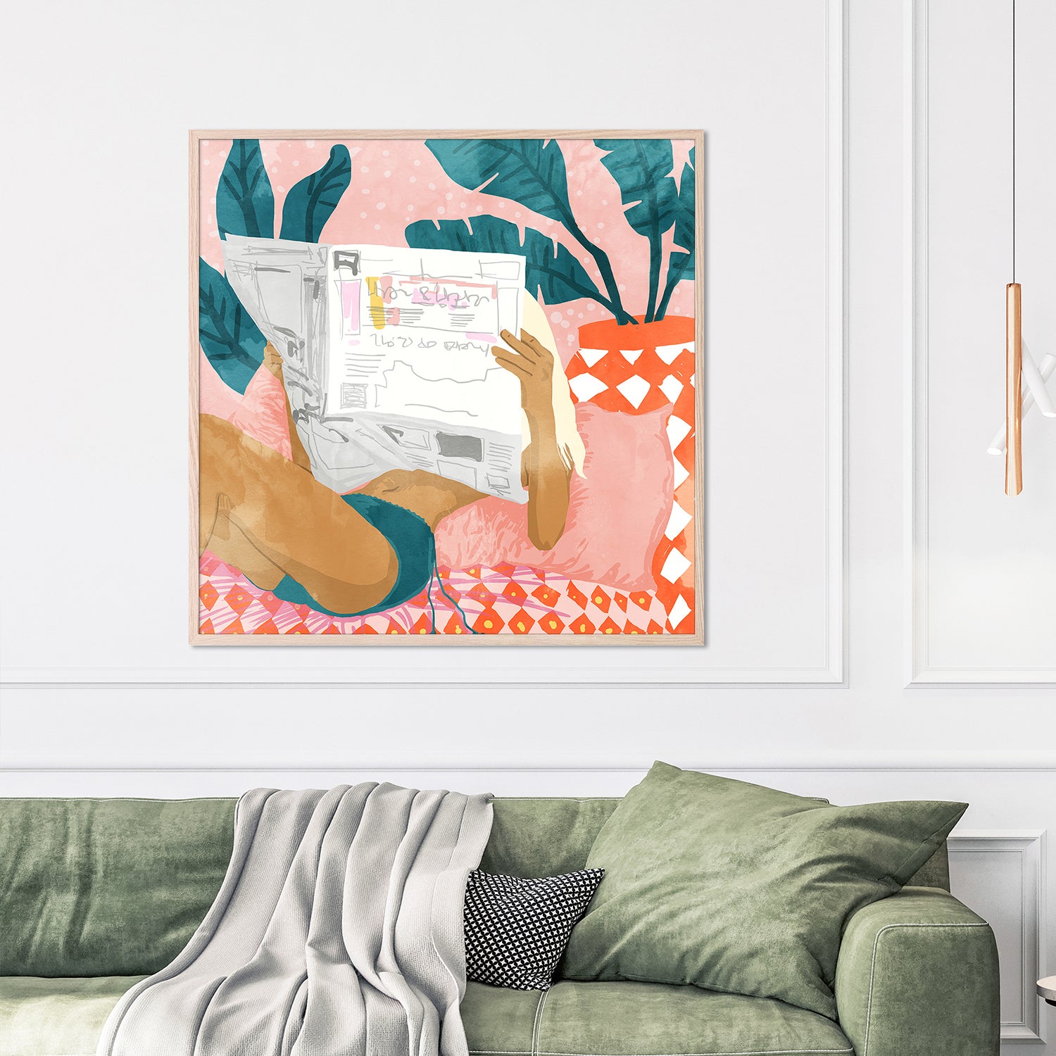 wall-art-print-canvas-poster-framed-Bohemian Morning News Art Print-2