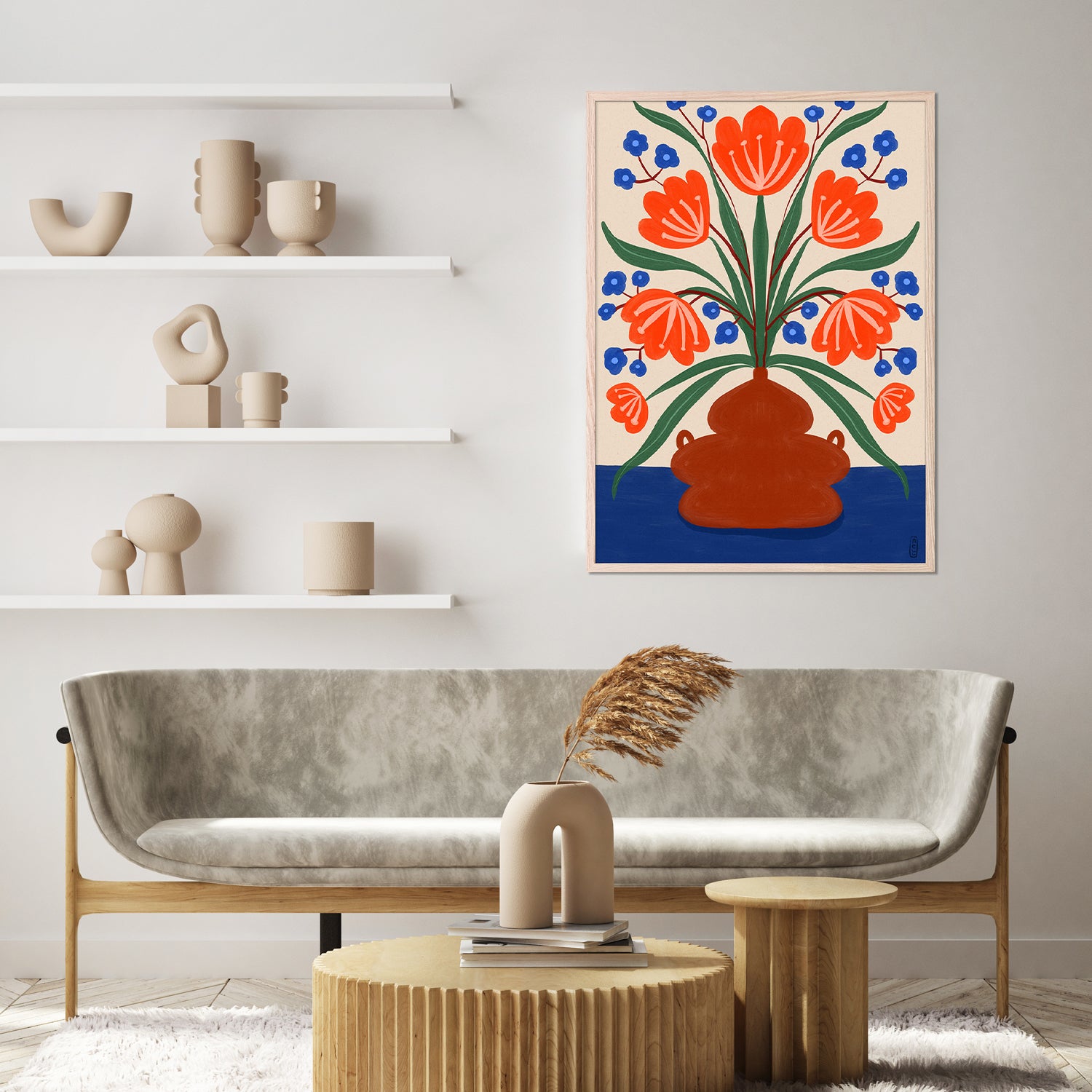 wall-art-print-canvas-poster-framed-Boho Folk Floral Illustration-8