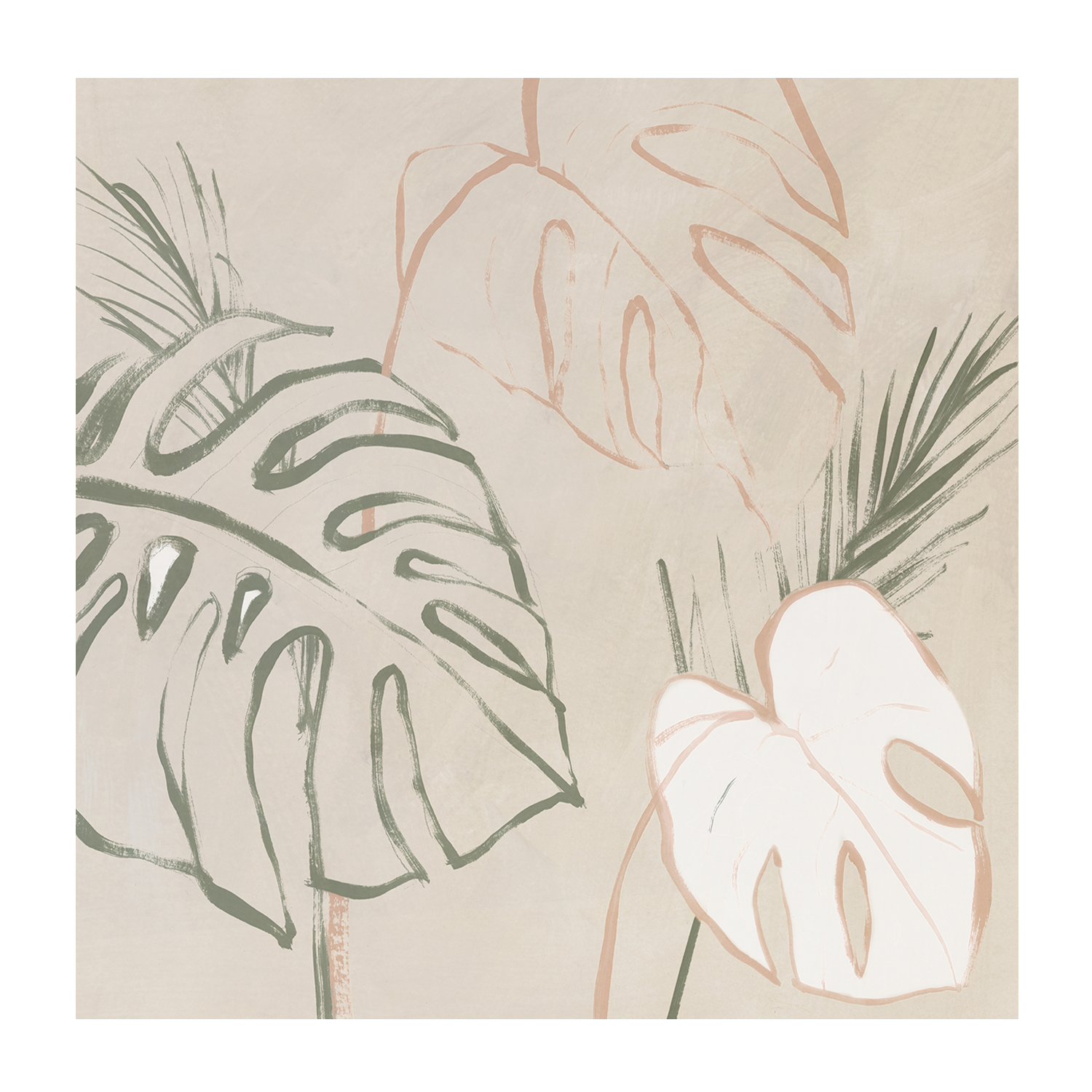 wall-art-print-canvas-poster-framed-Boho Palms, Style A & B, Set Of 2 , By Aria K-9