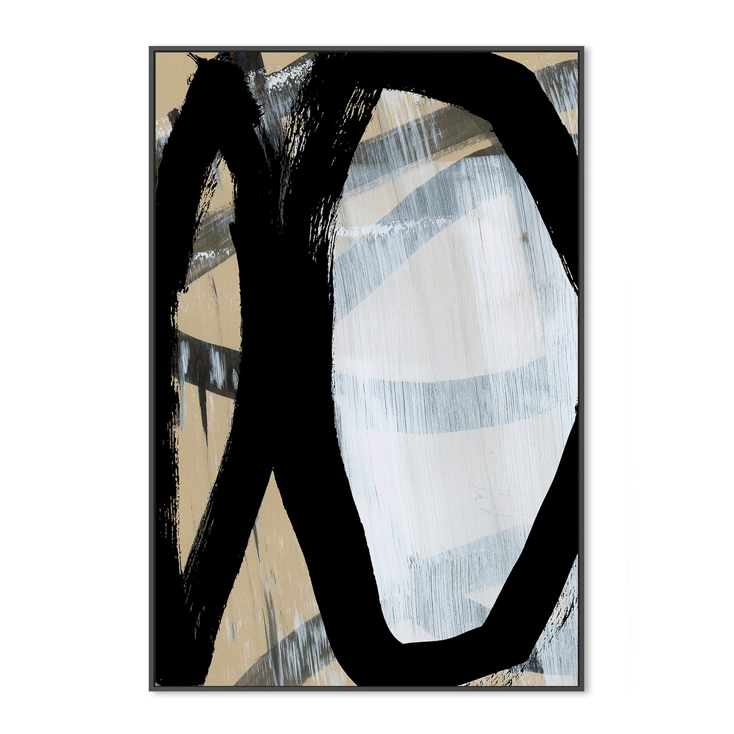 wall-art-print-canvas-poster-framed-Bold Black On White, Style A-3