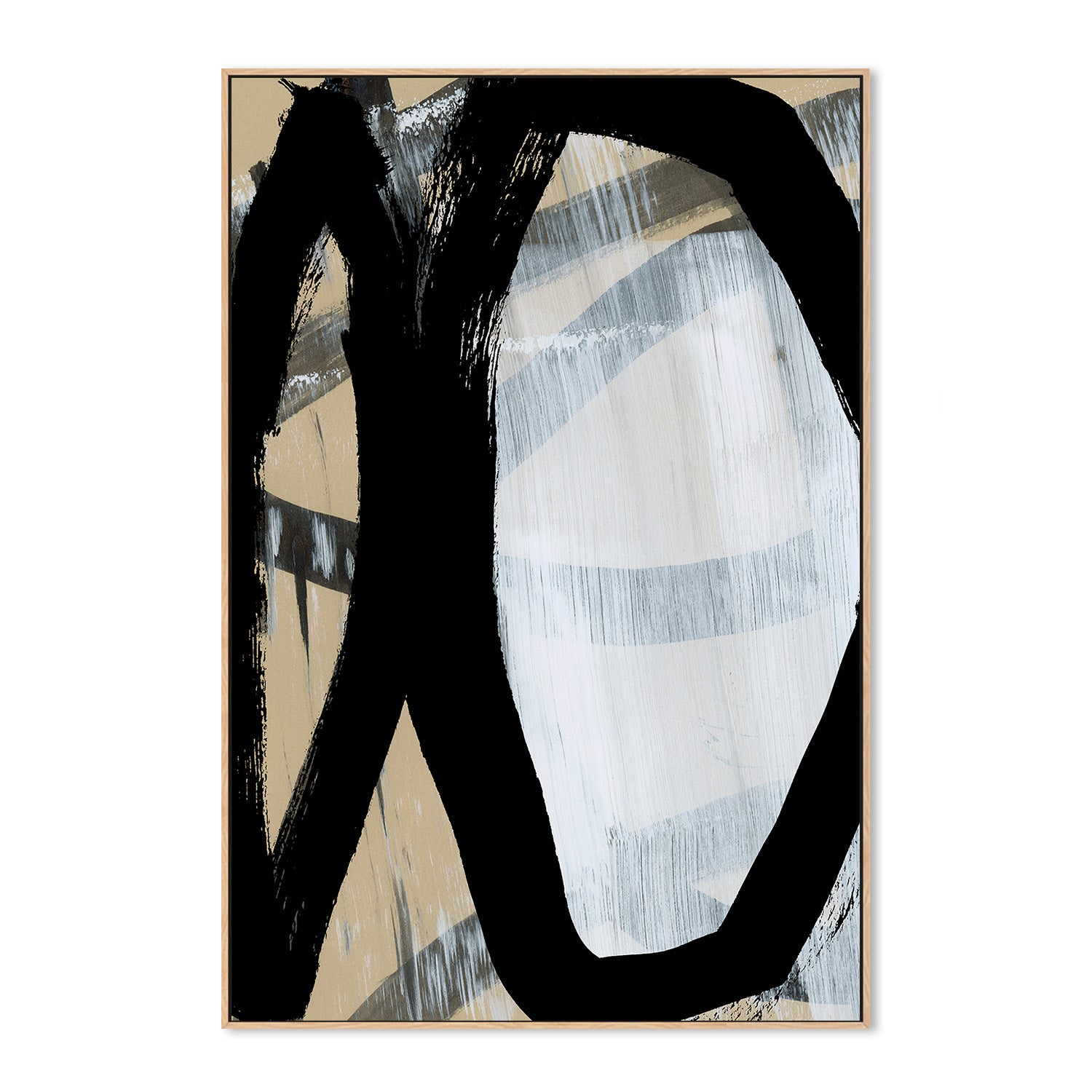 wall-art-print-canvas-poster-framed-Bold Black On White, Style A-4