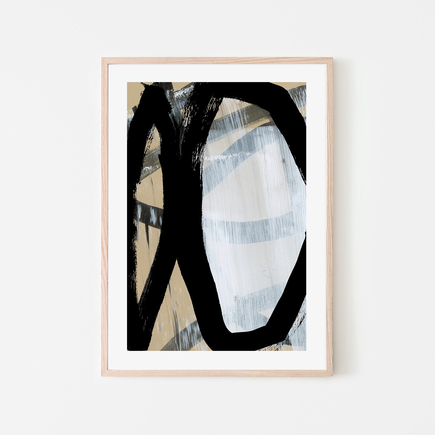 wall-art-print-canvas-poster-framed-Bold Black On White, Style A-6