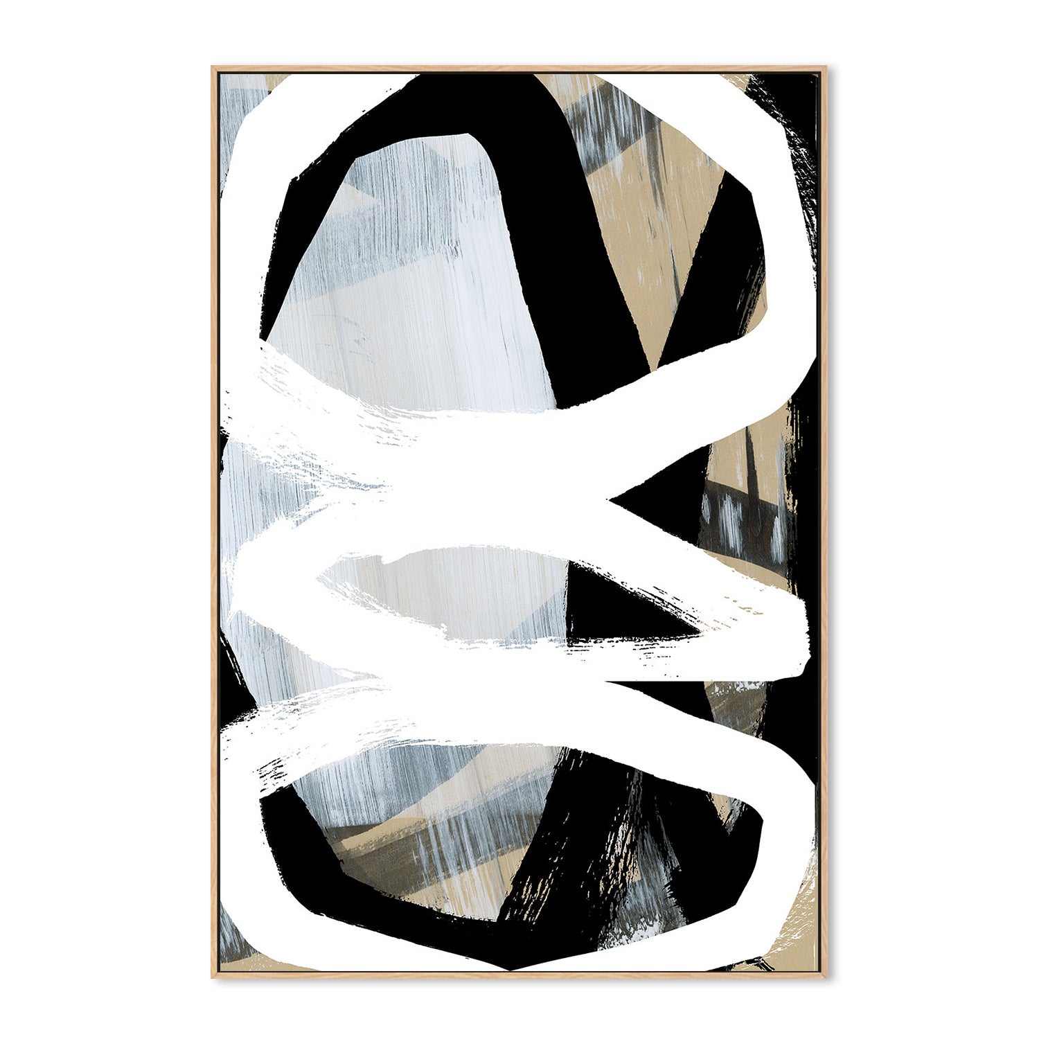 wall-art-print-canvas-poster-framed-Bold Black On White, Style C-4