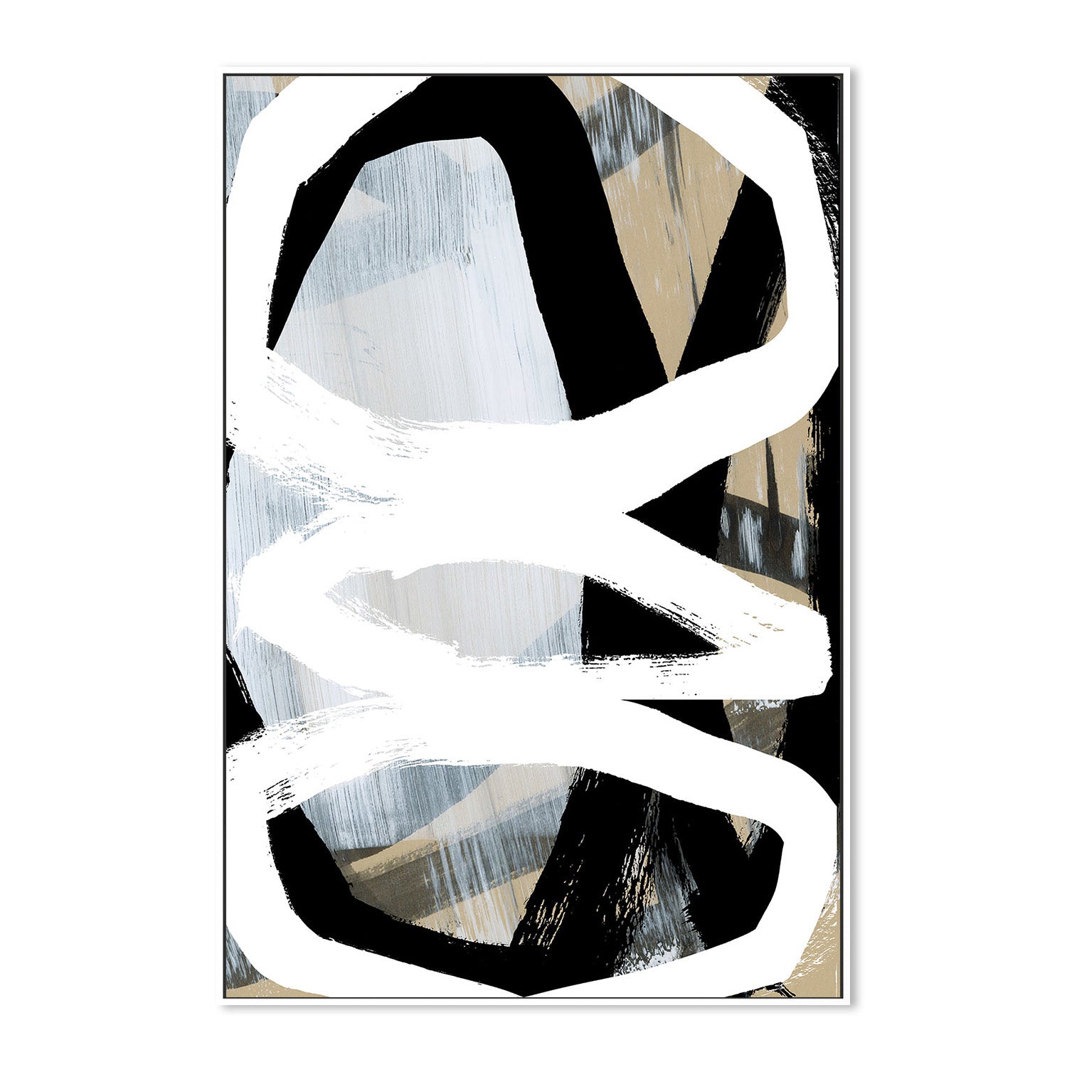 wall-art-print-canvas-poster-framed-Bold Black On White, Style C-5