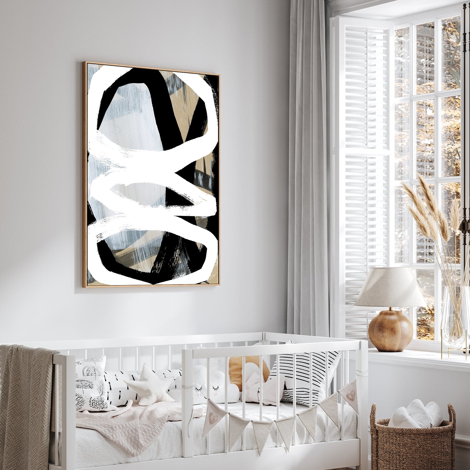 wall-art-print-canvas-poster-framed-Bold Black On White, Style C-7