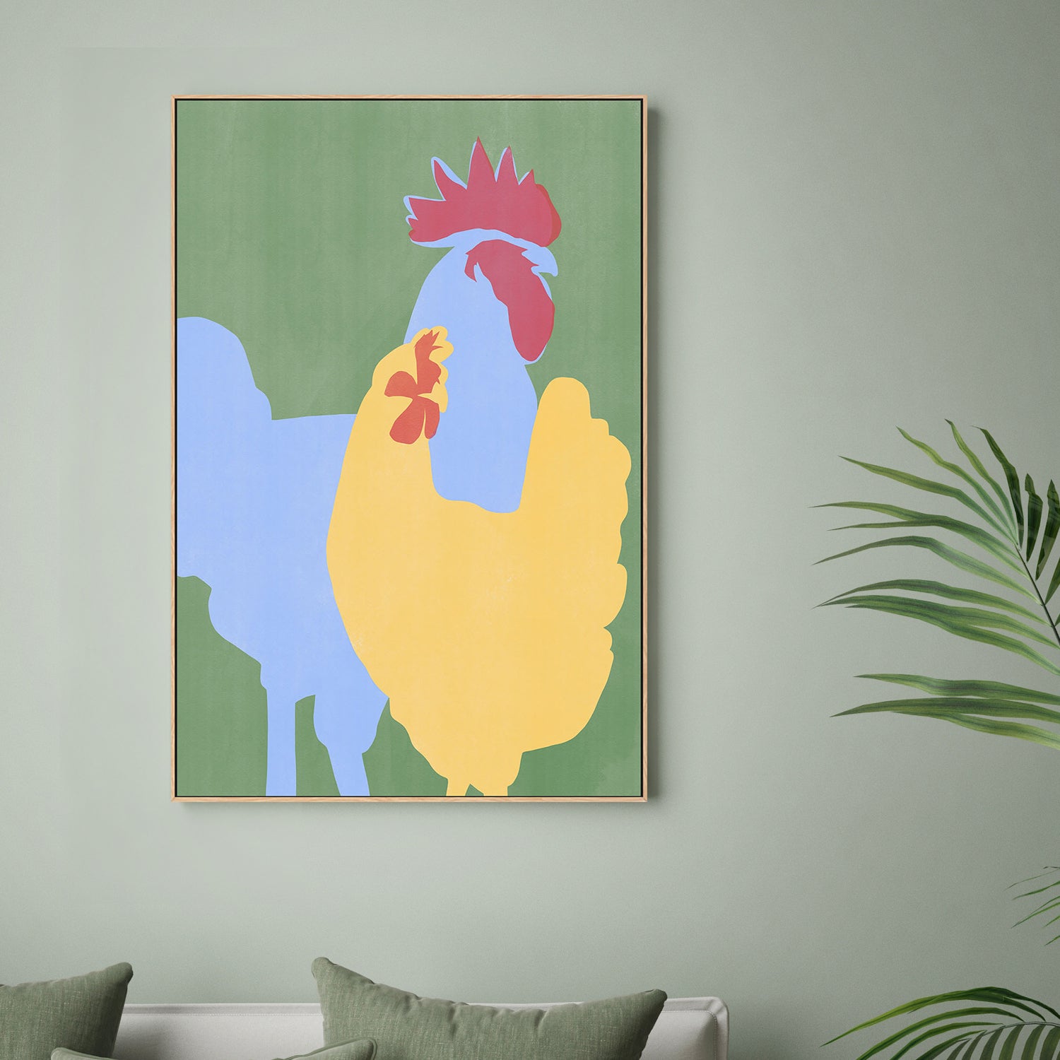 wall-art-print-canvas-poster-framed-Bold Rooster Silhouette-2