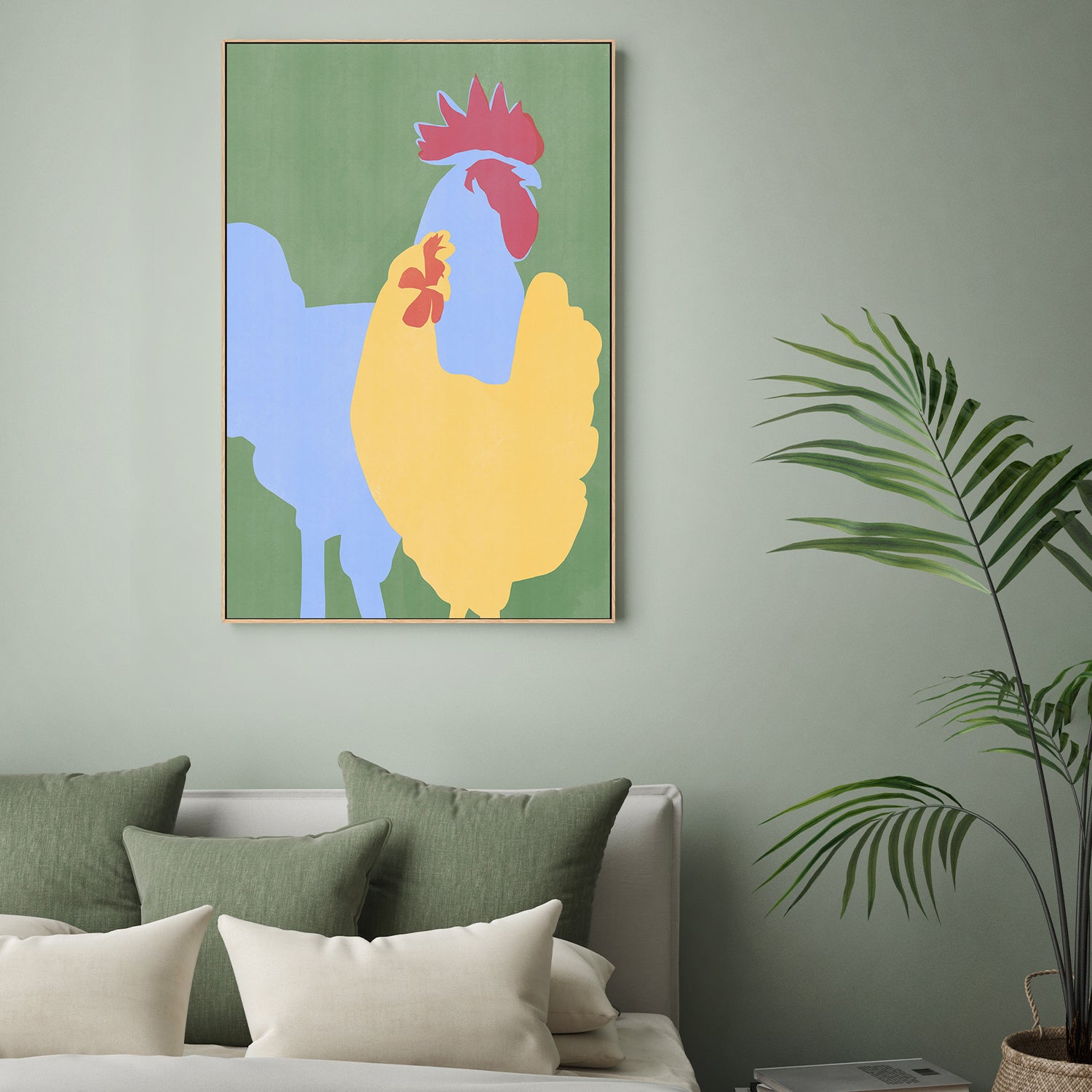 wall-art-print-canvas-poster-framed-Bold Rooster Silhouette-7