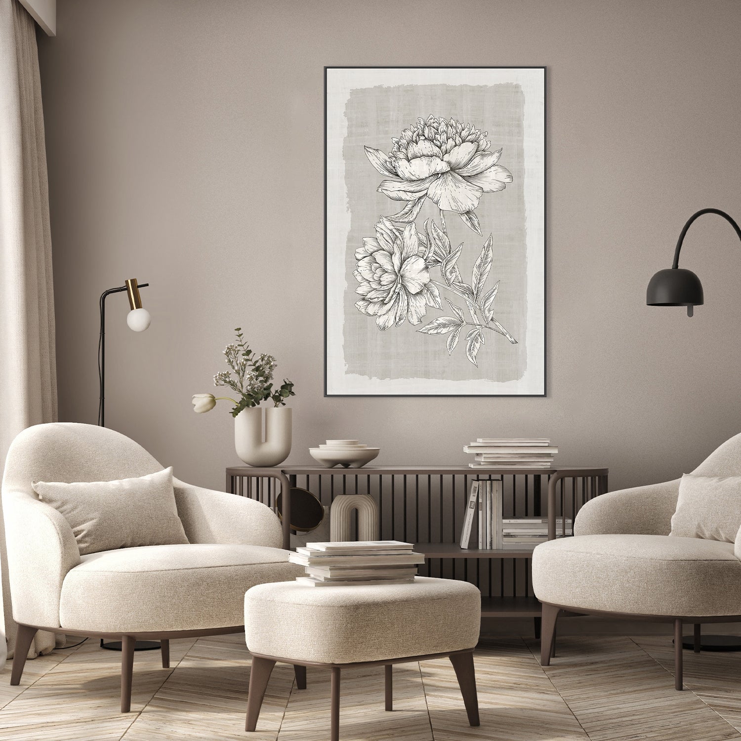 wall-art-print-canvas-poster-framed-Botanical Linen, Style A , By Eva Watts-7